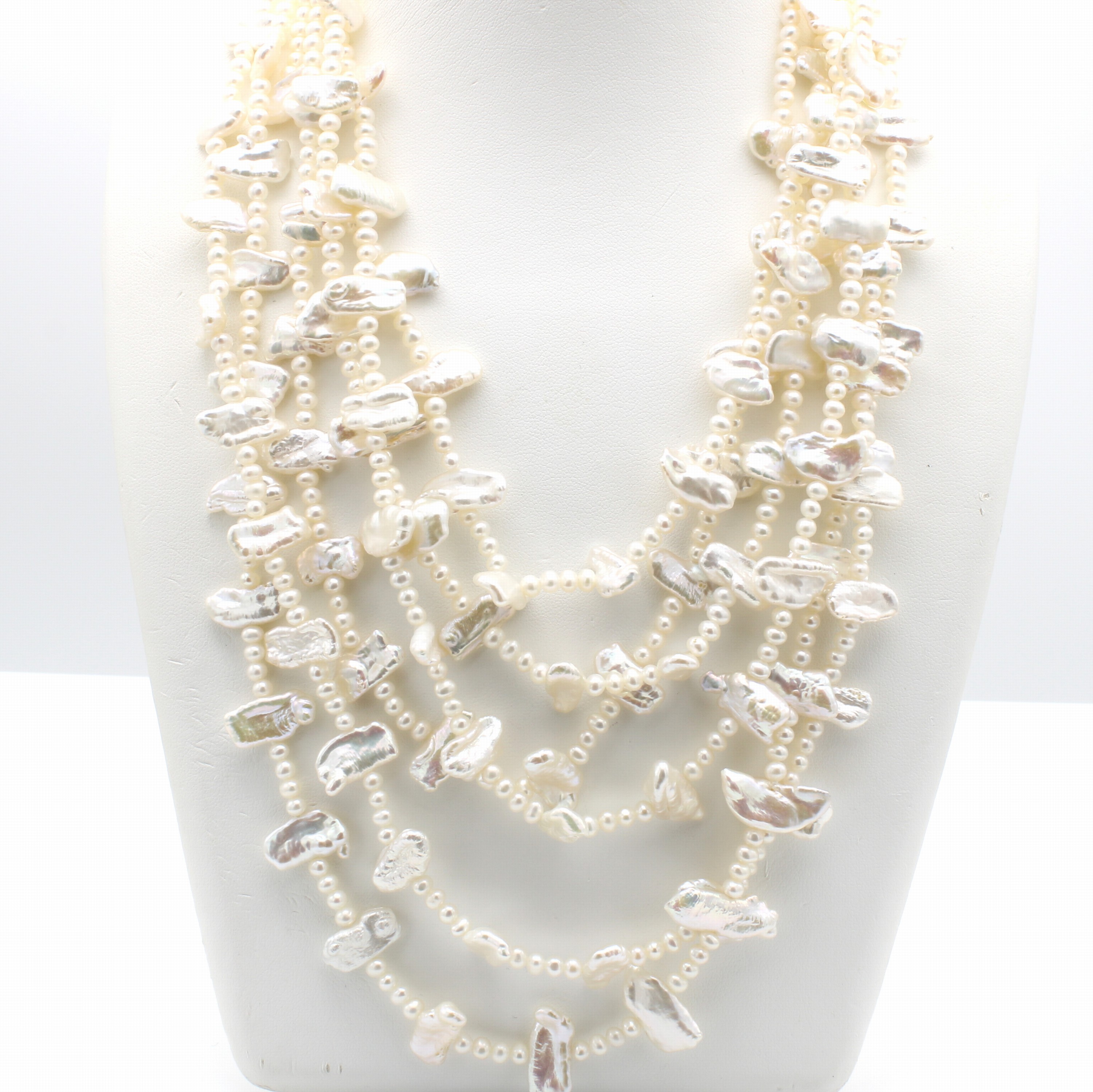 Image 26998211 - 6-reihige Süßwasserzuchtperlenkette, Schließe 925er Silber, L. ca. 42 cm