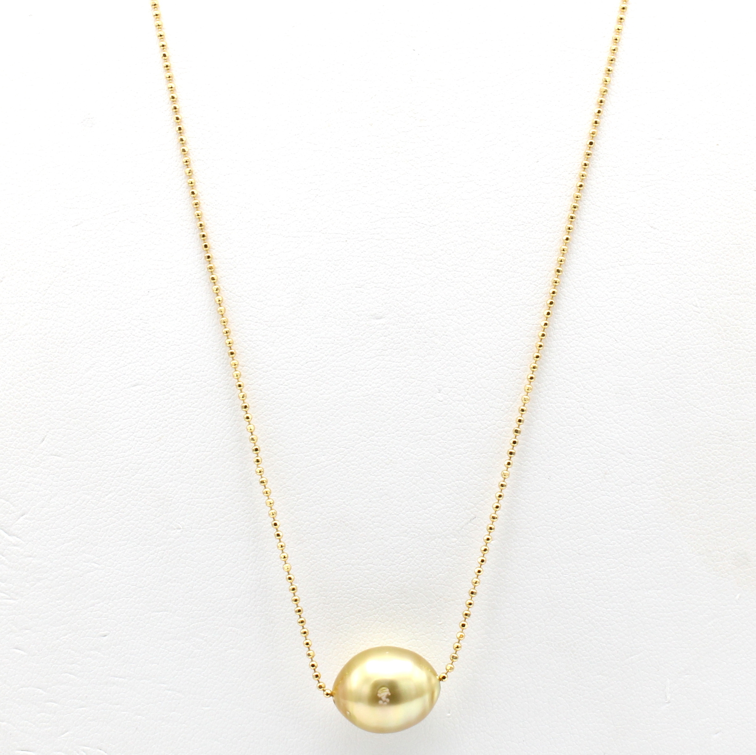 Image 26998212 - Kette mit Südseezuchtperle, 925er Silber verg., barocke Perle v. goldfarb. Lüster, D. ...