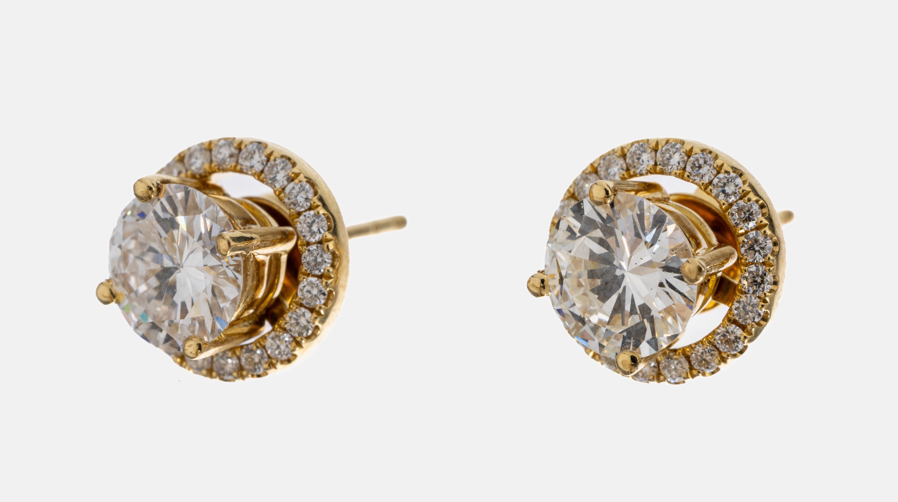 Image 26998219 - Paar 18 kt Gold Brillant-Ohrstecker, GG 750/000, 2 Brillanten zus. ca. 2.12 ct ...