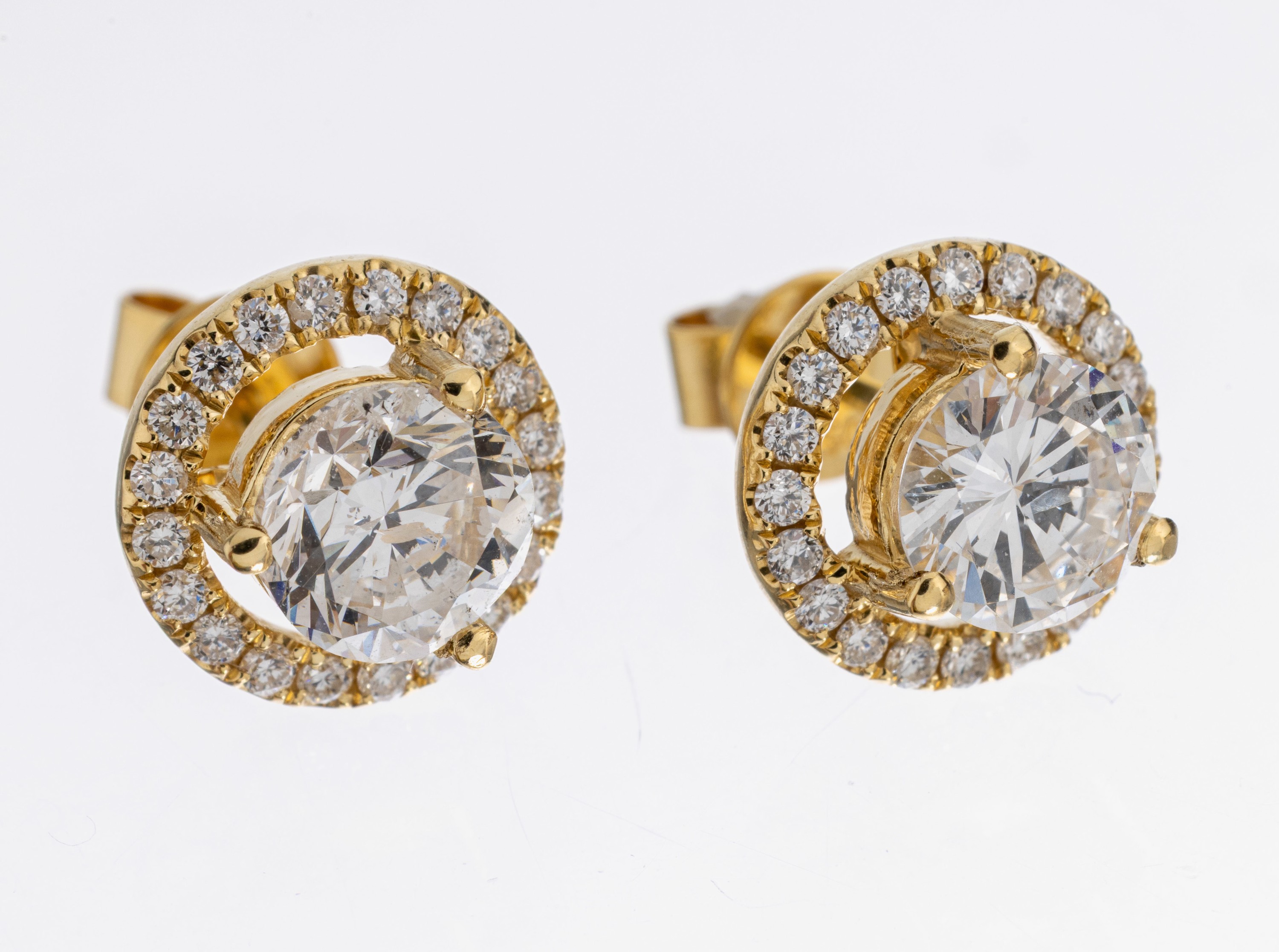 Image 26998279 - Paar 18 kt Gold Brillant-Ohrstecker, GG 750/000, 2 Brillanten zus. ca. 1.77 ct ...