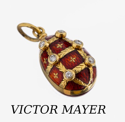Image 18 kt Gold VICTOR MAYER Email-Brillant -Anhänger, GG 750/000, VICTOR MAYER für ...