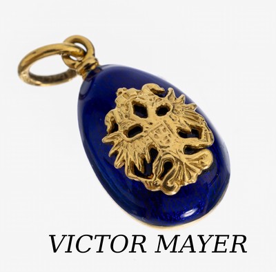 Image 18 kt Gold VICTOR MAYER Email-Anhänger, GG 750/000, VICTOR MAYER für FABERGE, Ei, ...