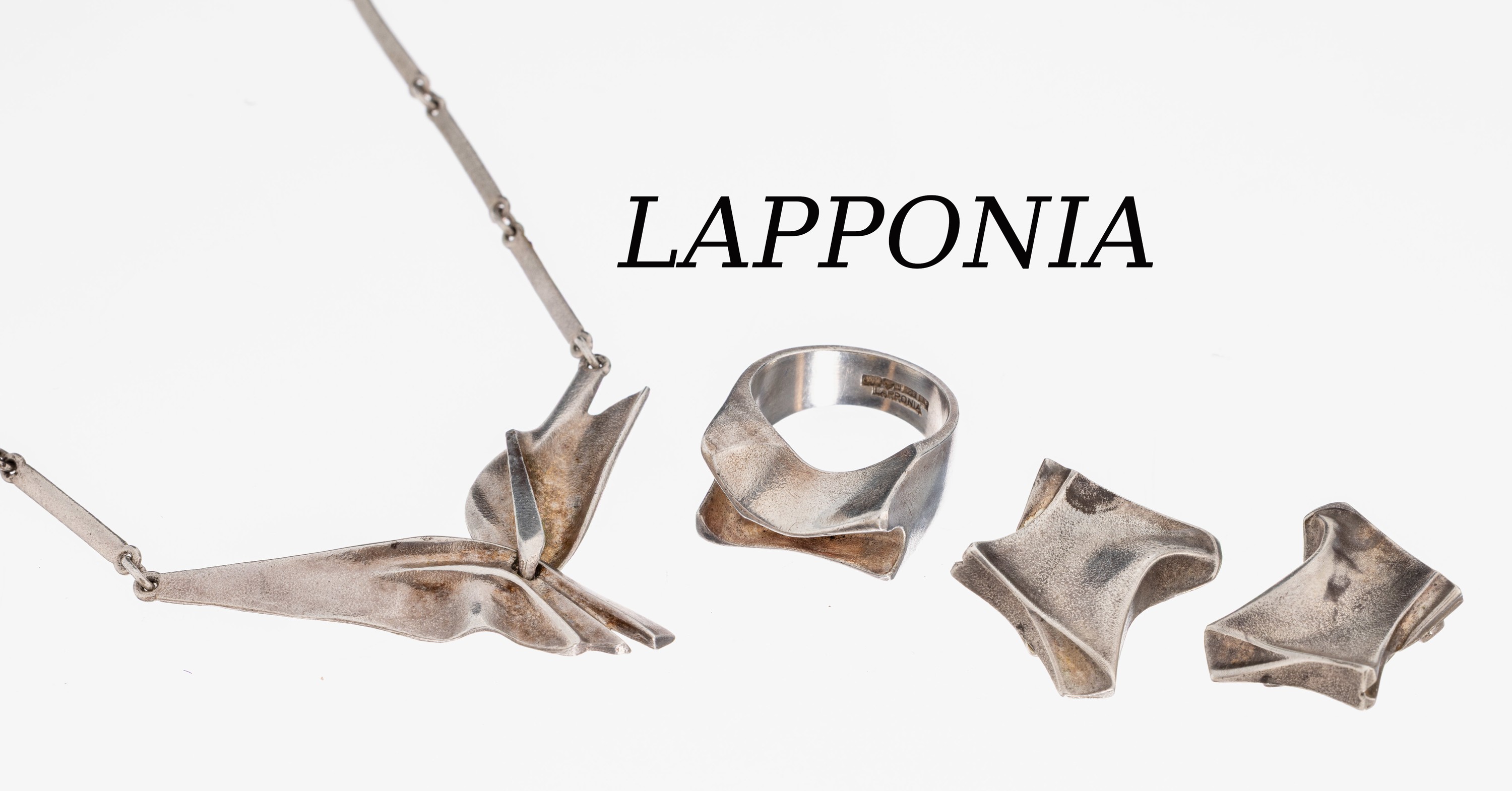 Image 26998637 - LAPPONIA Schmuckset, 925er Silber, best. aus: 1 Ring, RW 55, 1986, 1 Paar Ohrclips, ...