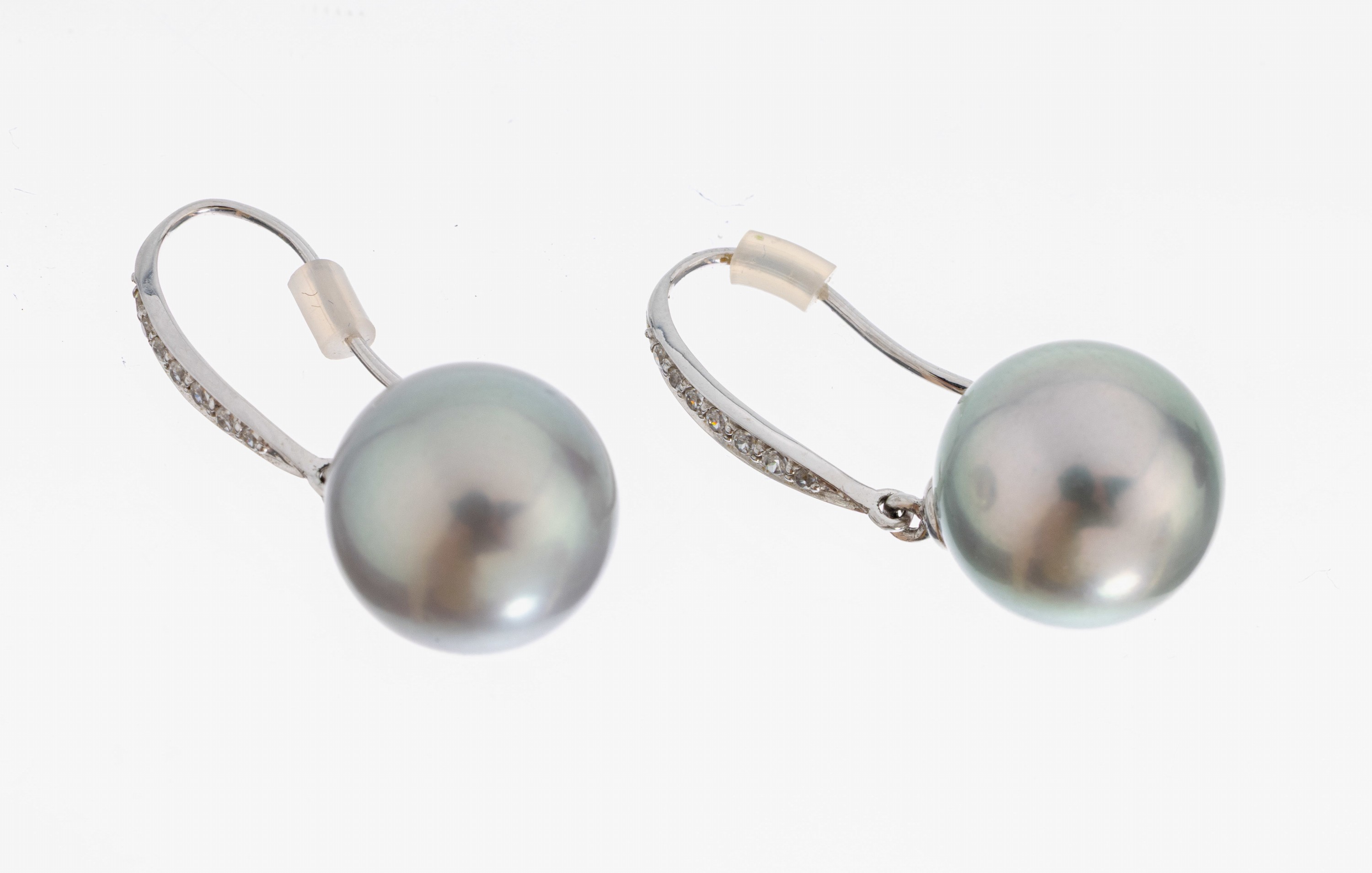 Image 26998794 - Paar 14 kt Gold Perl-Brillant-Ohrhänger, WG585/000, 2 bewegl. abgehängte ...