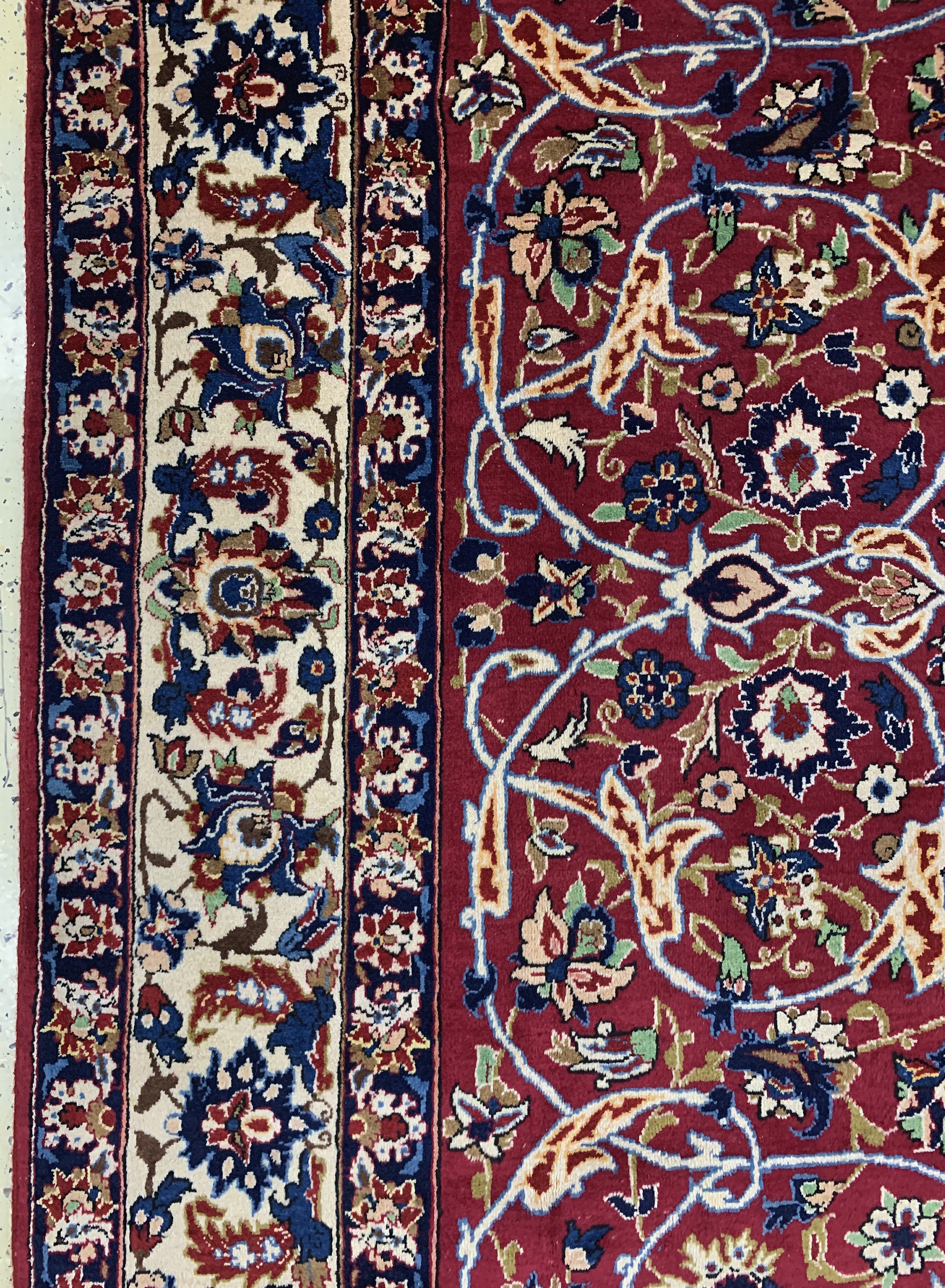 Detail c: Yazd signiert, Persien, Mitte 20.Jhd, Wolleauf Baumwolle, ca. 298 x 198 cm, EHZ: 1-2