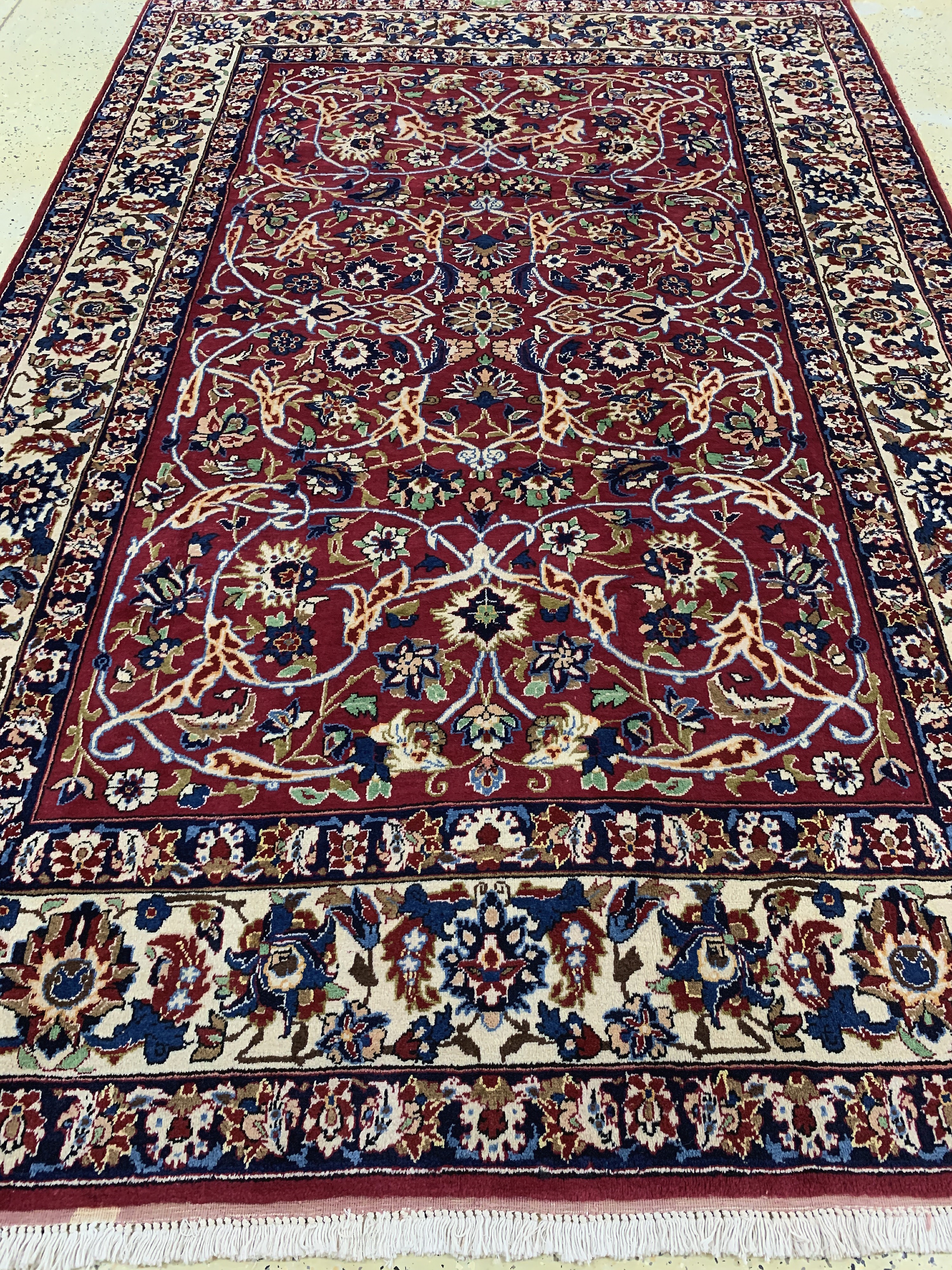 Detail i: Yazd signiert, Persien, Mitte 20.Jhd, Wolleauf Baumwolle, ca. 298 x 198 cm, EHZ: 1-2