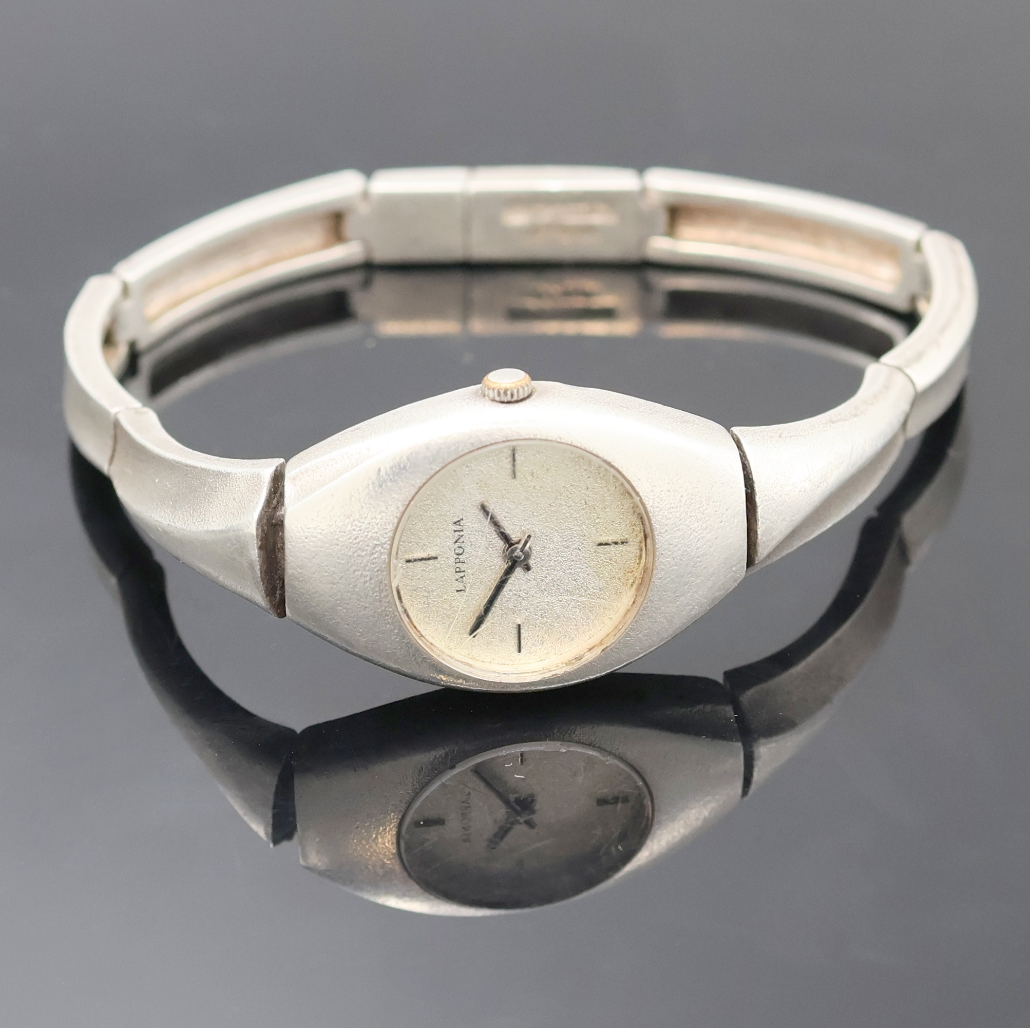 Image 26999555 - LAPPONIA Designer-Damenarmbanduhr in 925er Silber, Schweiz um 1985, quarz, Boden ...