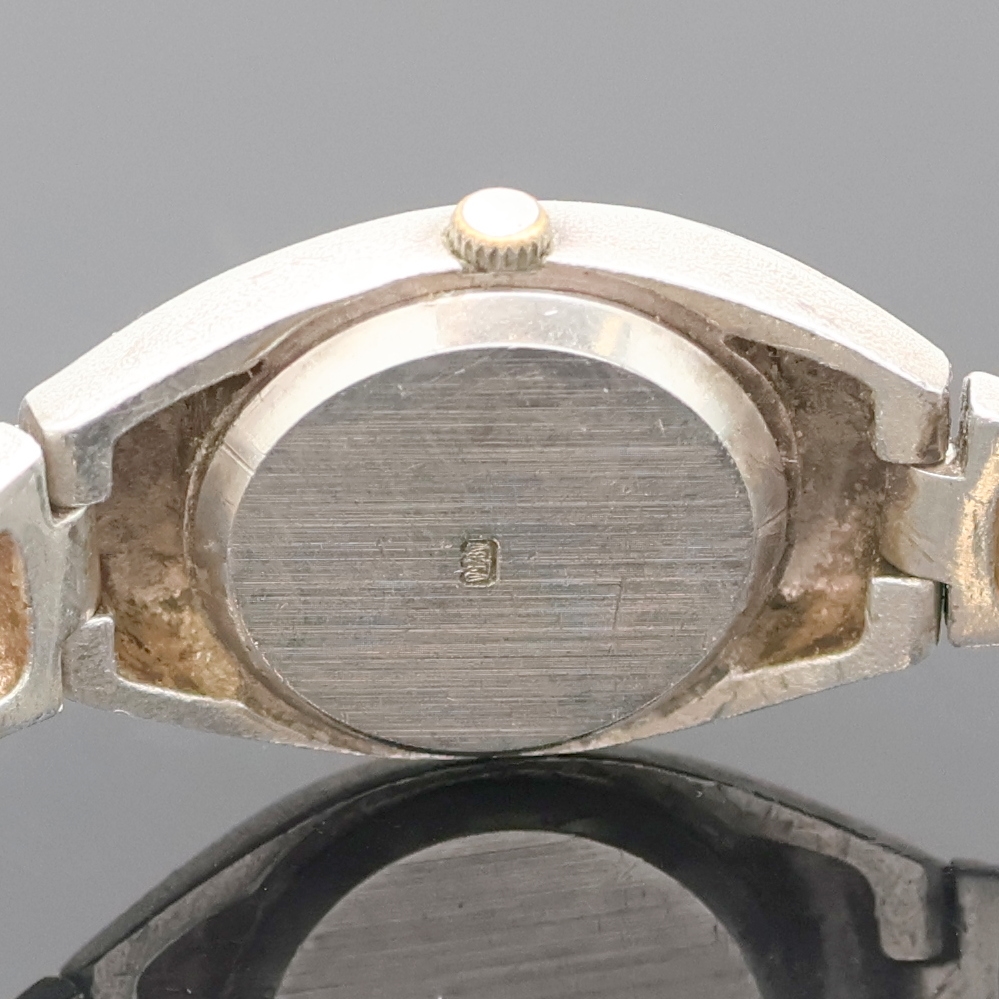 Detail d: LAPPONIA Designer-Damenarmbanduhr in 925er Silber, Schweiz um 1985, quarz, Boden aufgedr., silb. Zifferbl. fl., 4 schwarze Std.-Ind., silb. Zeiger, ...