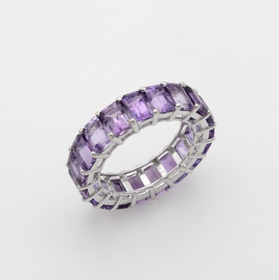 Image Memoryring mit Amethysten, 925er Silber, achteck. Amethyste zus. ca. 11.50 ct, RW ca. 58 ...