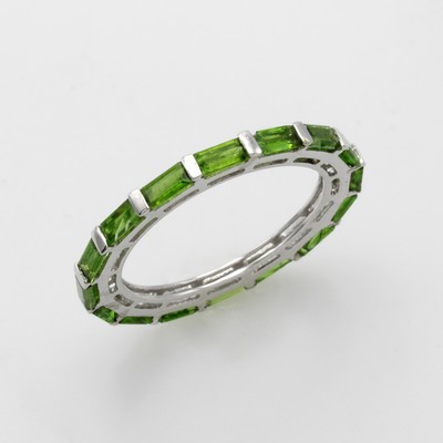 Image Memoryring mit Turmalinen, 925er Silber, grüne Turmalinbaguettes zus. ca. 1.55 ct, ...