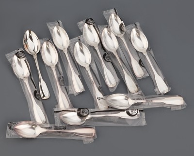 26999688d - Umfangreiches Besteck für 12 Personen, 800er Silber, Wilkens Bremen, Modell Augsburger ...