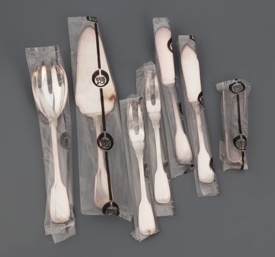 26999688k - Umfangreiches Besteck für 12 Personen, 800er Silber, Wilkens Bremen, Modell Augsburger ...