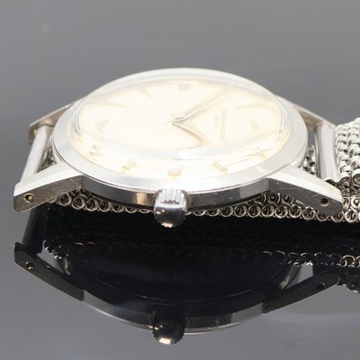26999777c - BAUME & MERCIER Herrenarmbanduhr in Stahl, Schweiz um 1965, Handaufzug, Boden verschr., ...