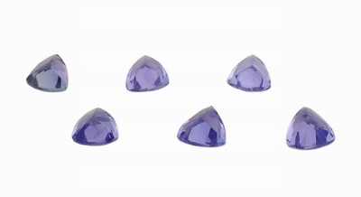 27000283a - Lot 6 lose Tansanite, zus. ca. 2.97, facett. Triangeln Schätzpreis: 1300, - EUR