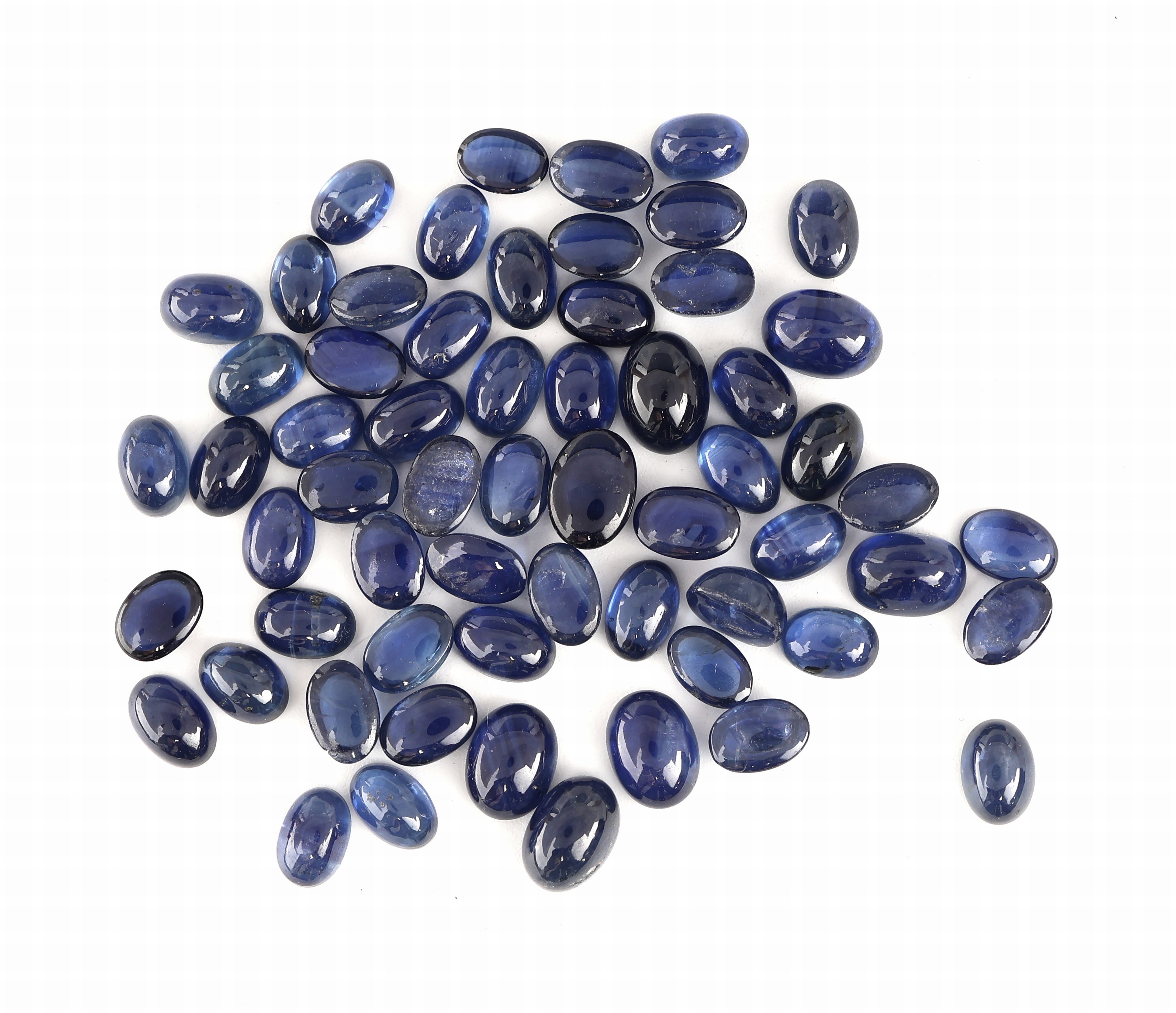 Image 27000383 - Lot lose Saphire, zus. ca. 45.65 ct, ovale Cabochons in versch. Größen und Farbnuancen ...