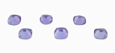 27000353a - Lot 6 lose Tansanite, zus. ca. 4.29 ct, Kissenschliff Schätzpreis: 1800, - EUR