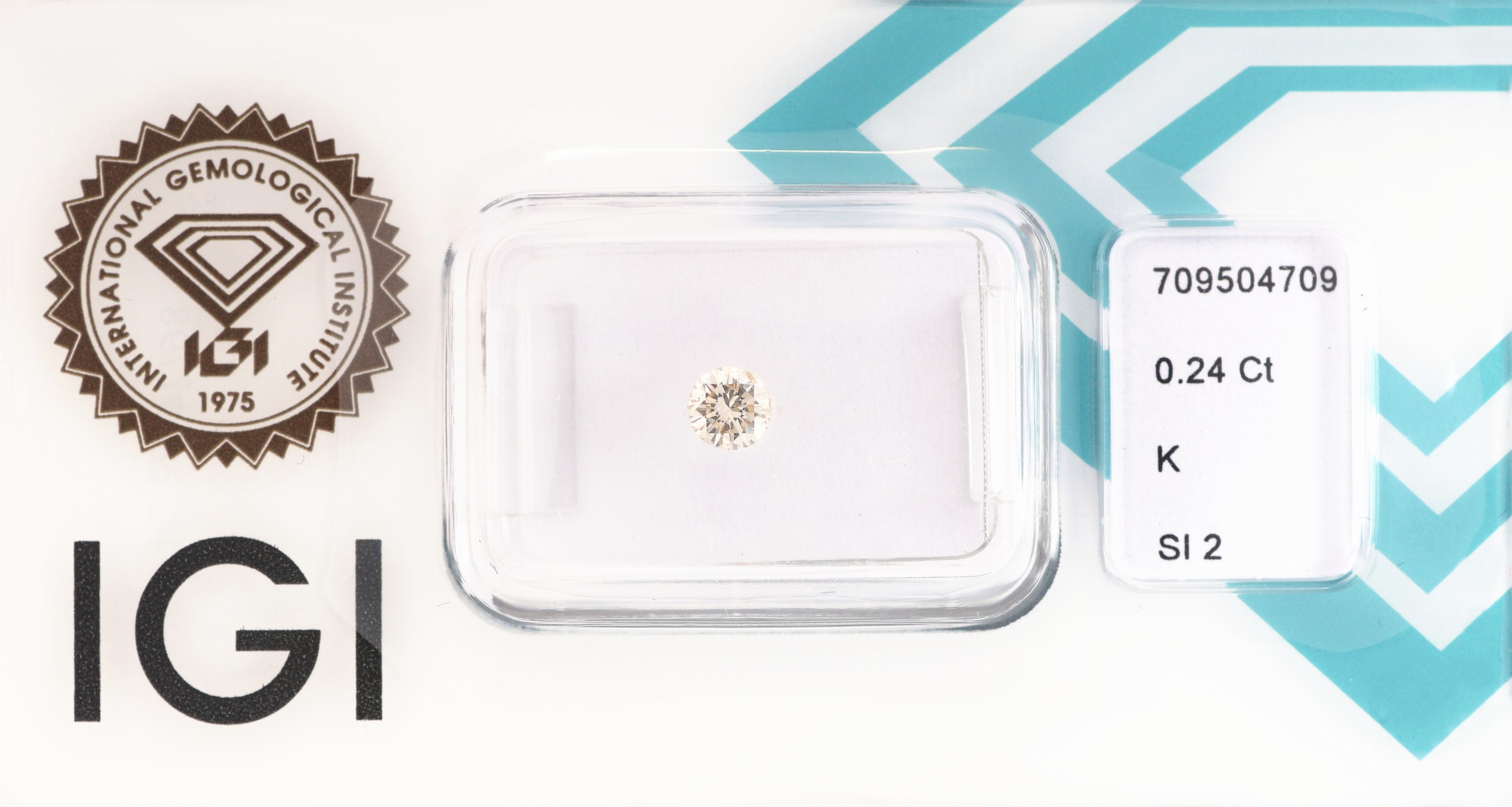 Image 27000402 - Loser Brillant, 0.24 ct get.Weiß(K)/si2, eingeschweißt, IGI-Expertise Schätzpreis: ...