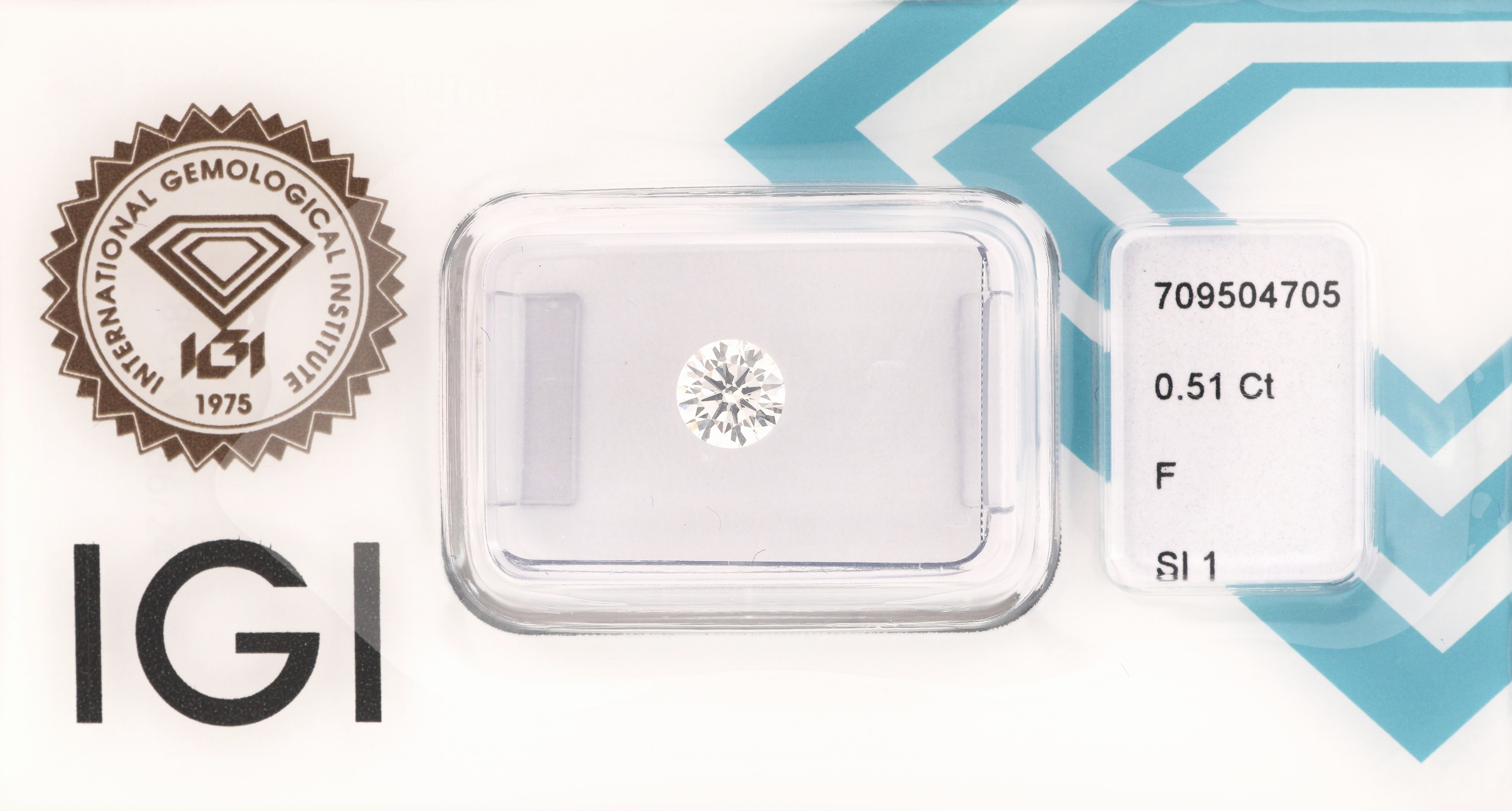 Image 27000433 - Loser Brillant, 0.51 ct feines Weiß (F)/si1, eingeschweißt, IGI-Expertise Schätzpreis: ...