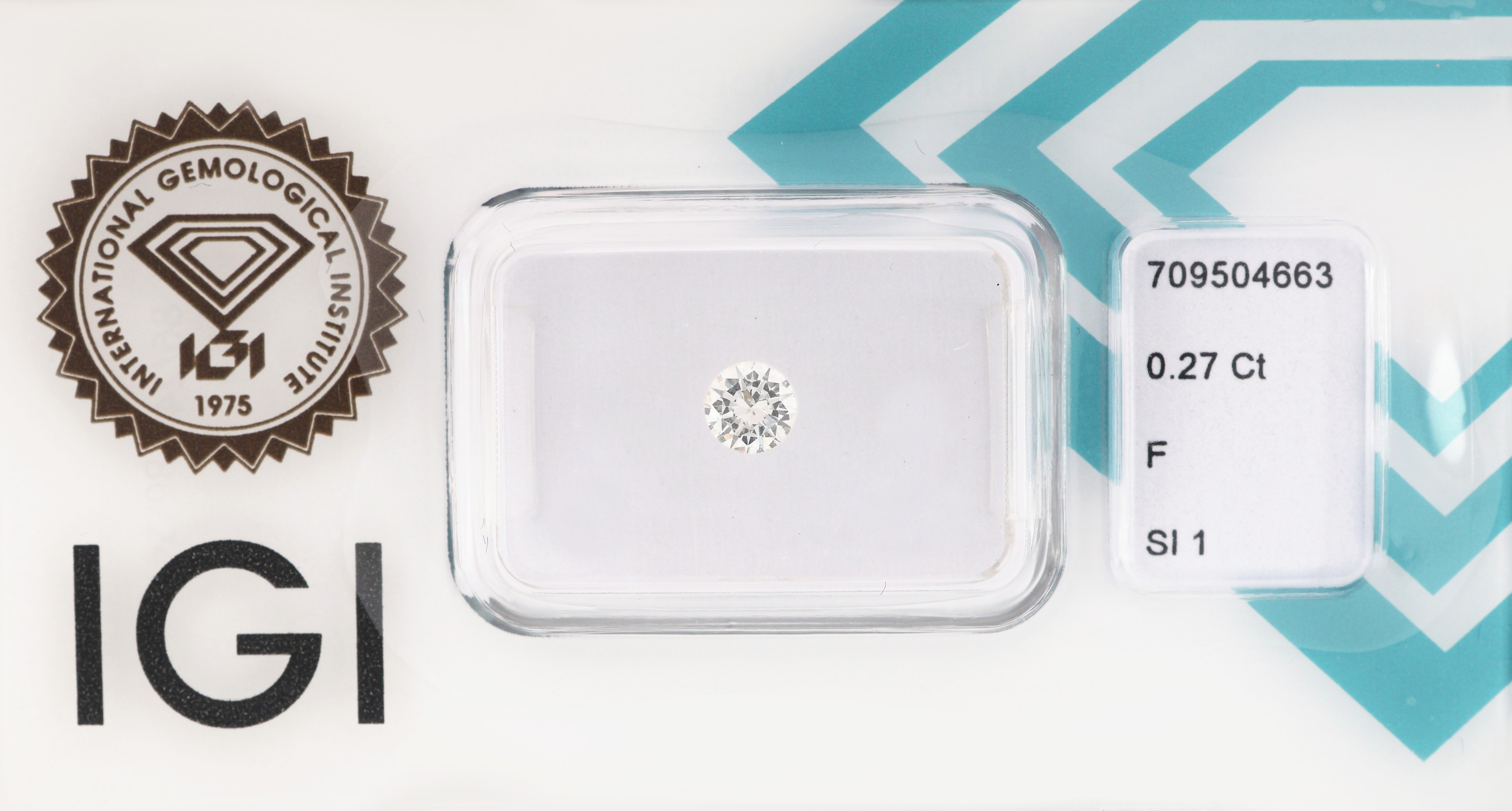 Image 27000445 - Loser Brillant, 0.27 ct feines Weiß (F)/si1, eingeschweißt, IGI-Expertise Schätzpreis: ...
