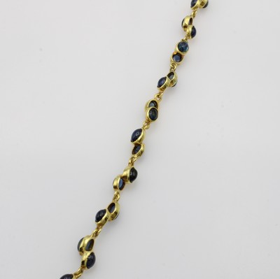 Image Armband mit Saphiren, GG 585/000, ovale Saphircabochons versetzt gef. zus. ca. 13 ct, L. ...
