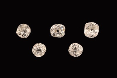 Image Lot 5 lose Altschliffdiamanten, zus. ca. 1.37 ct l.get.Weiß-get.Weiß/p 1 Schätzpreis: ...