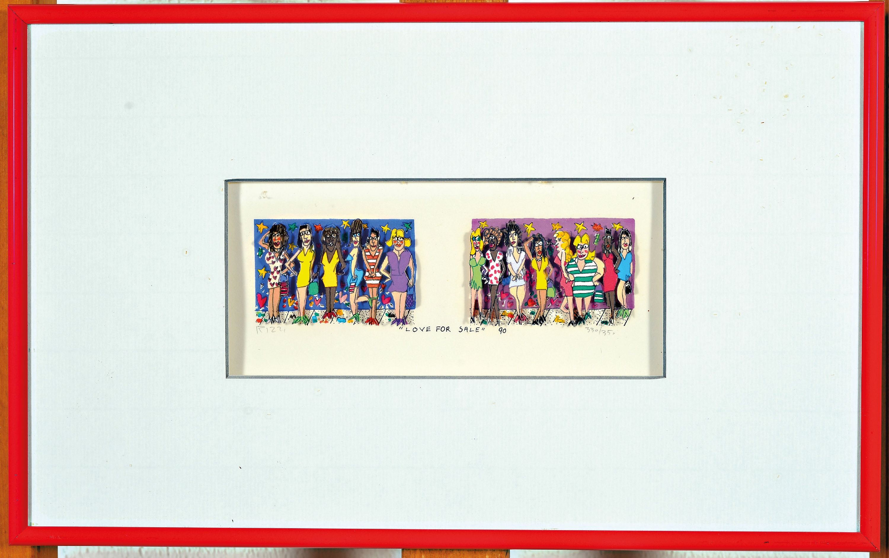 Image 27000581 - James Rizzi, 1950-2011 New York, Love for Sale, 2 kleine dreidimensionale ...