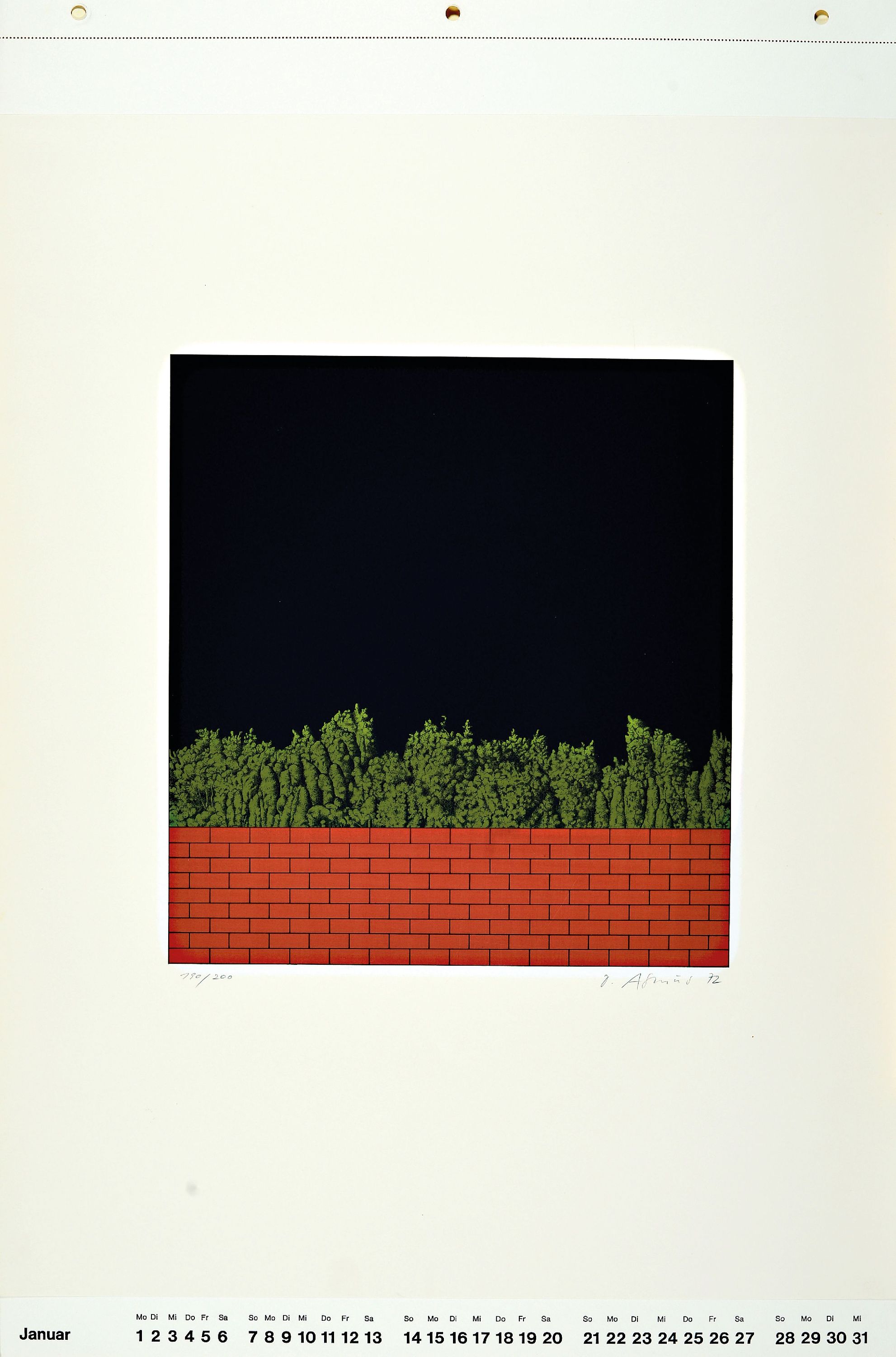 Detail m: Dieter Asmus, geb. 1939 Hamburg, 3 Farbserigraphien, Damenakt auf gestreiftem Bett, 1972, Ed. 88/95, handsigniert, Blatt 65x87 cm; Landschaft mit ...