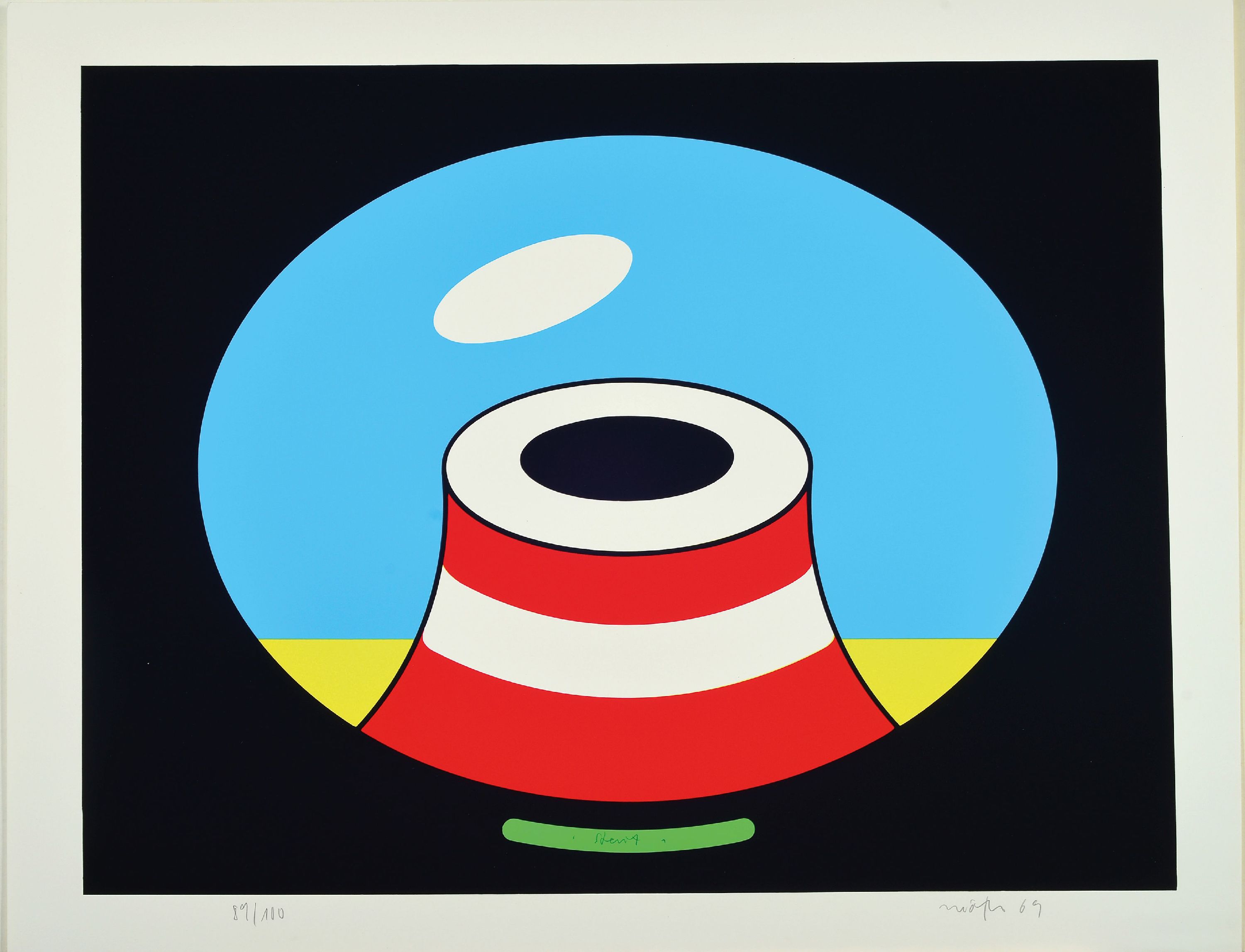 Detail l: Werner Nöfer, geb. 1937 Essen, 3 Farbserigraphien, "Blende 11" von 1969 Ed. 64/100, "Zone" von 1970 Ed. 70/100, o.T. von 1969 ...