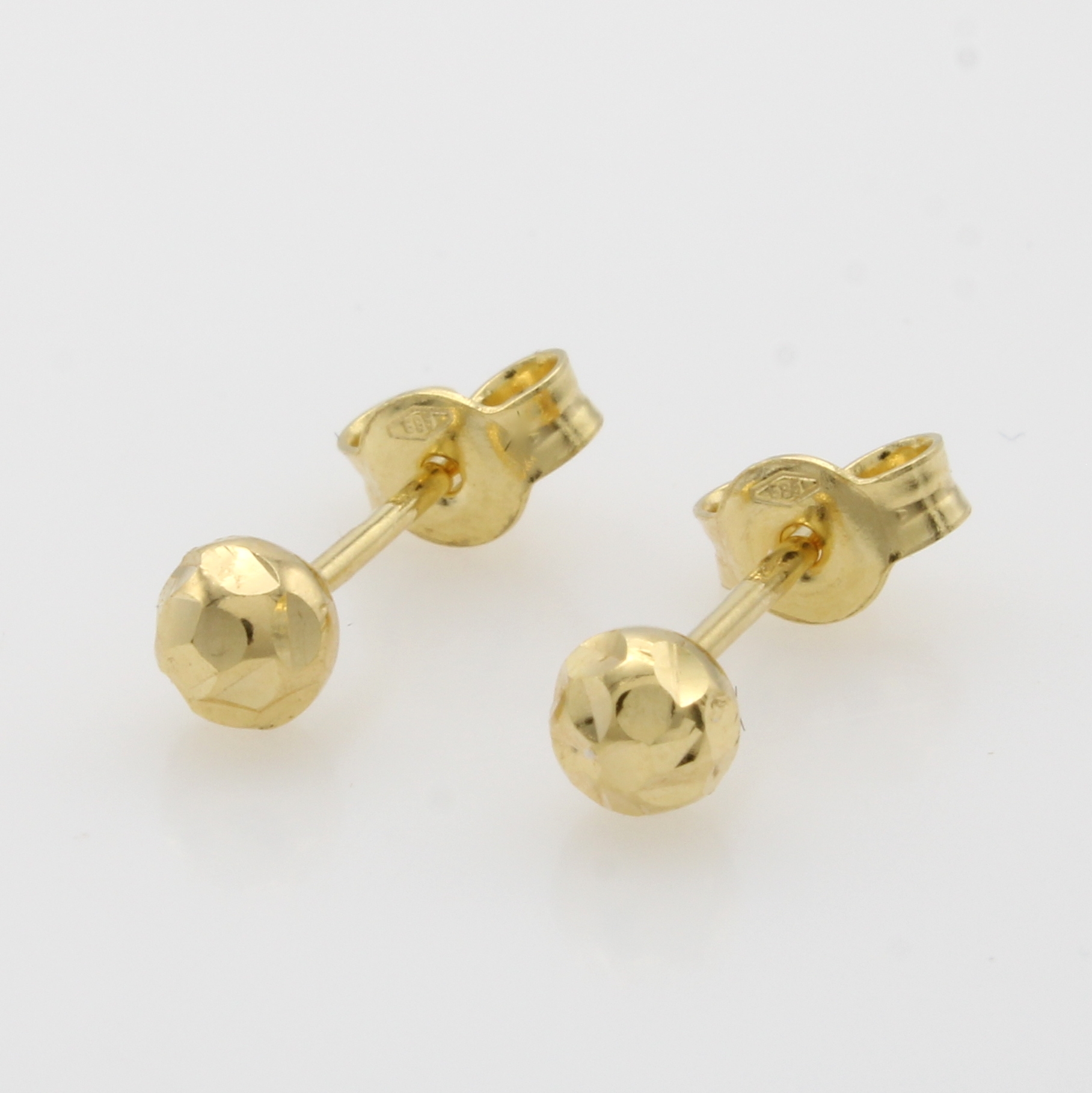 Image 27000689 - Paar Kugelohrstecker, GG 585/000, fac. Kügelchen ca. 4 mm