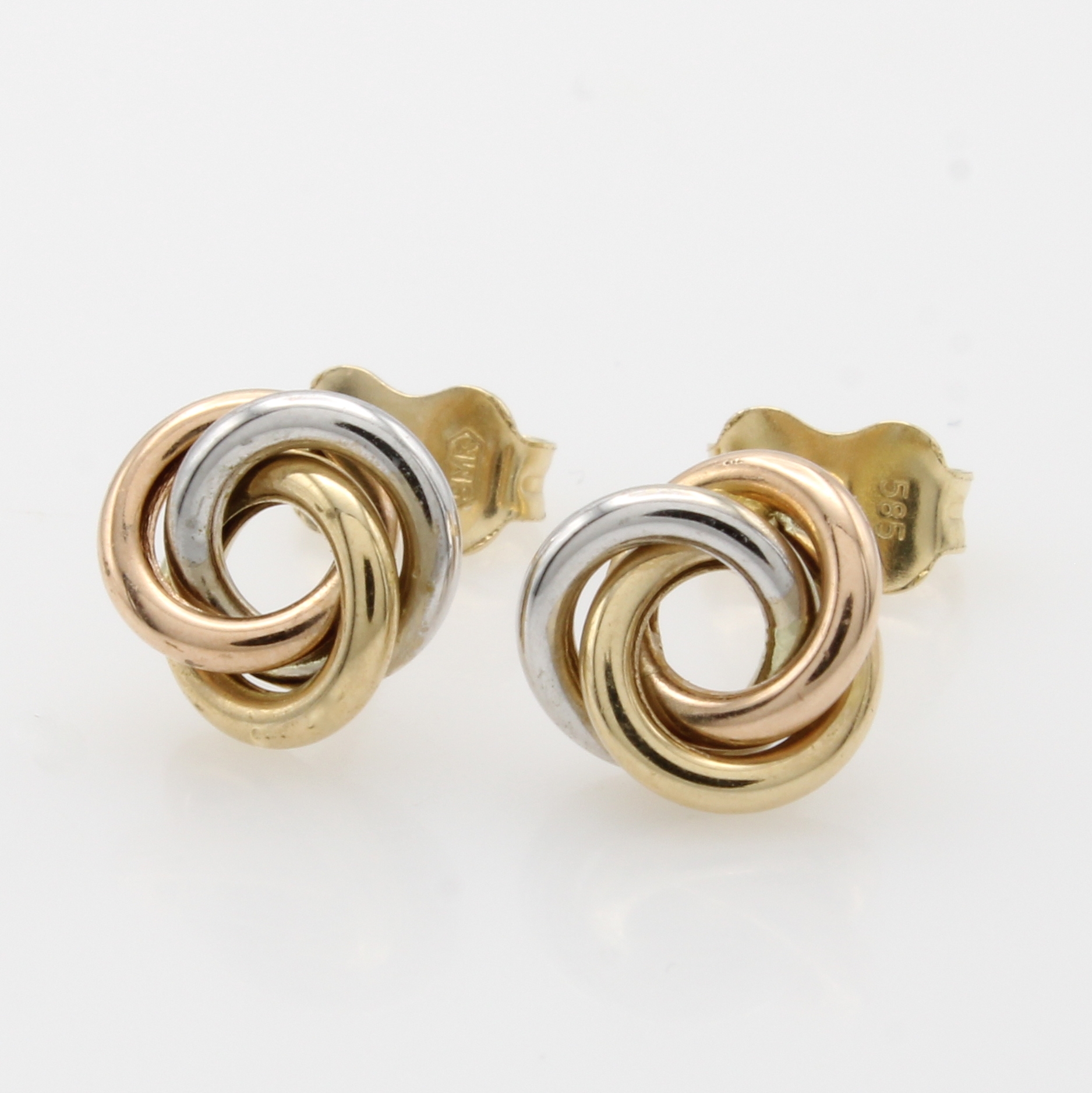 Image 27000788 - Paar Knotenohrstecker, GG/WG/RG 585/000, D. ca. 8 mm