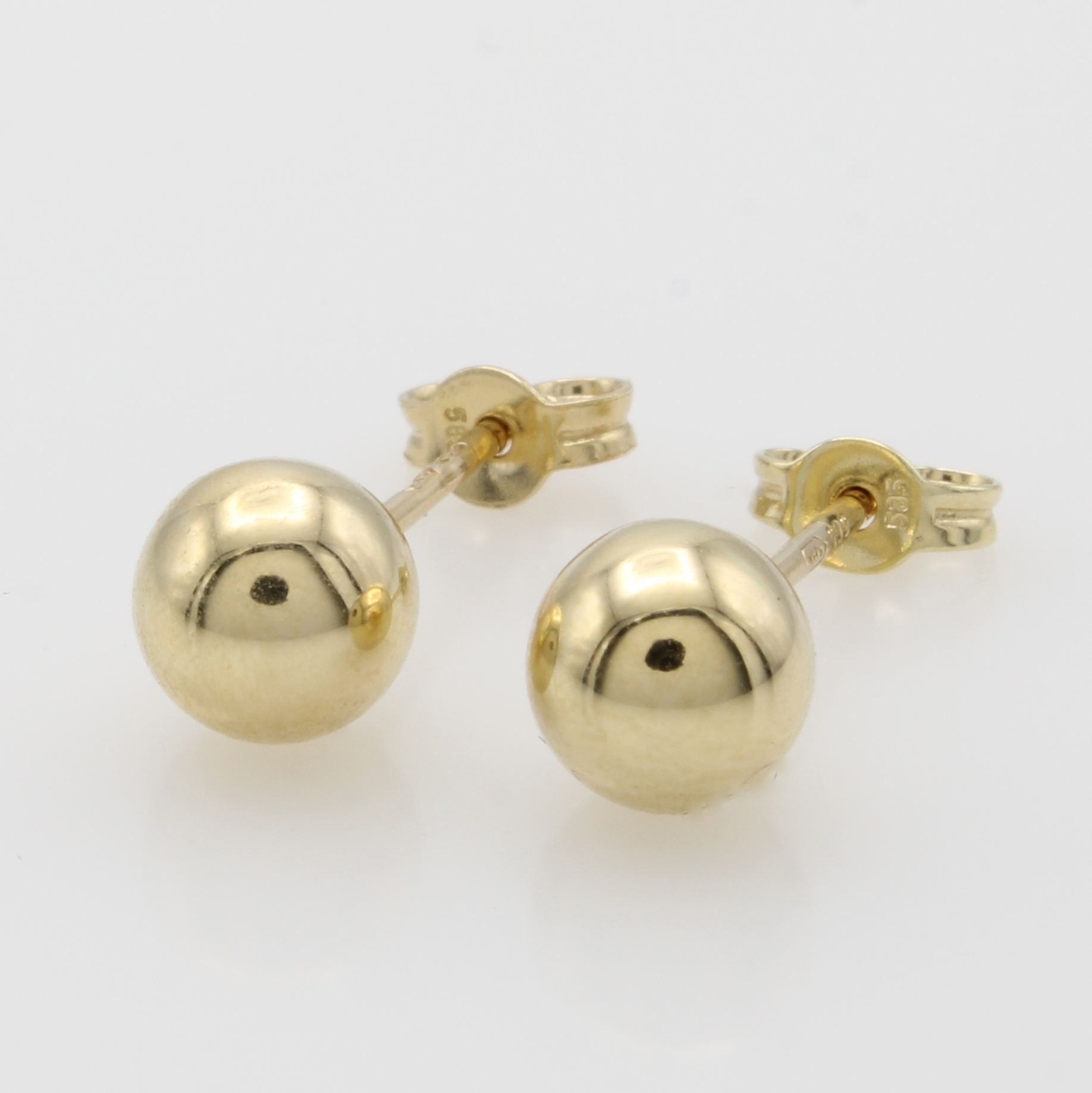 Image 27000799 - Paar Kugelohrstecker, GG 585/000, glatte Oberfläche, D. ca. 6 mm