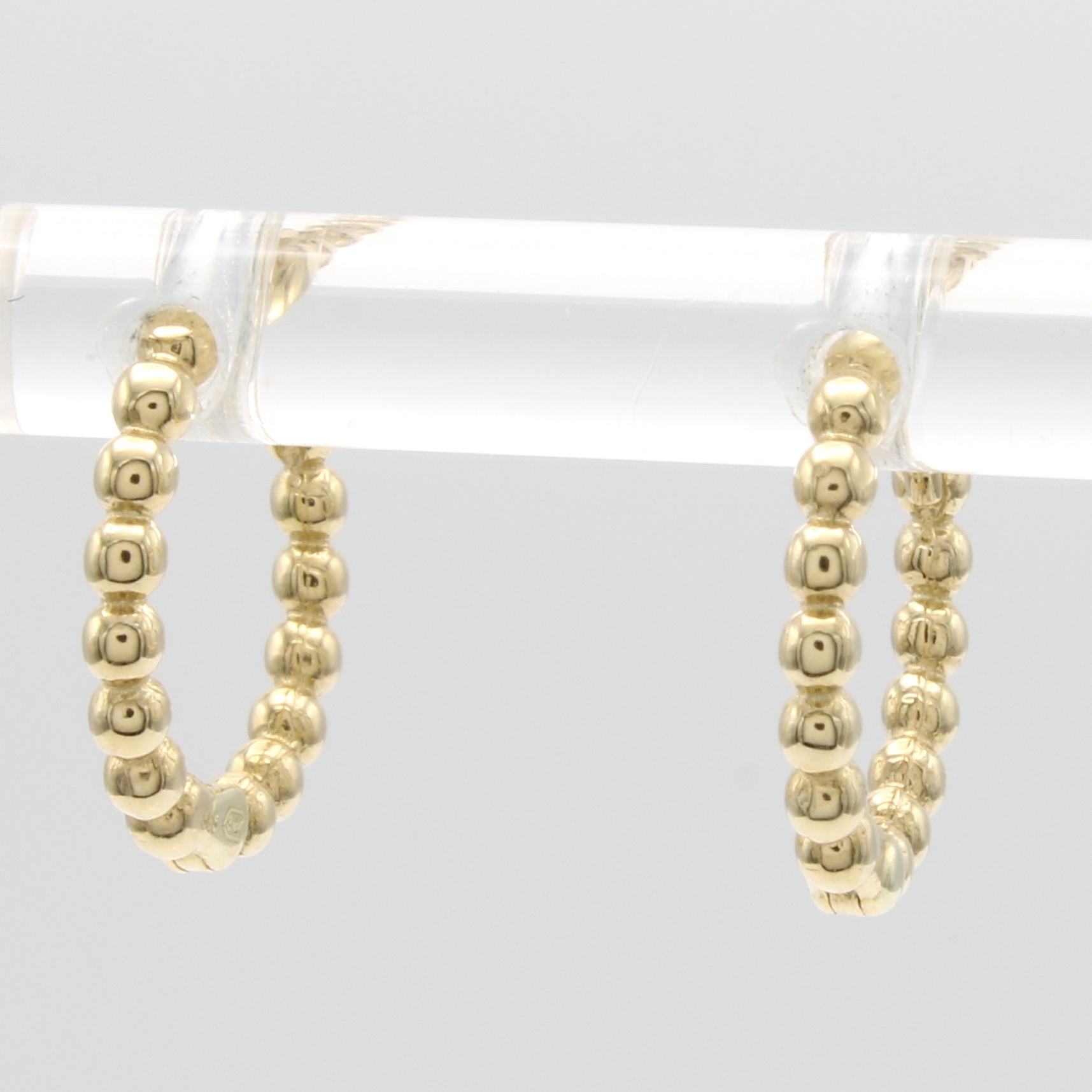 Image 27000801 - Paar Creolen, GG 585/000, mit Kügelchen, D. ca. 2 mm