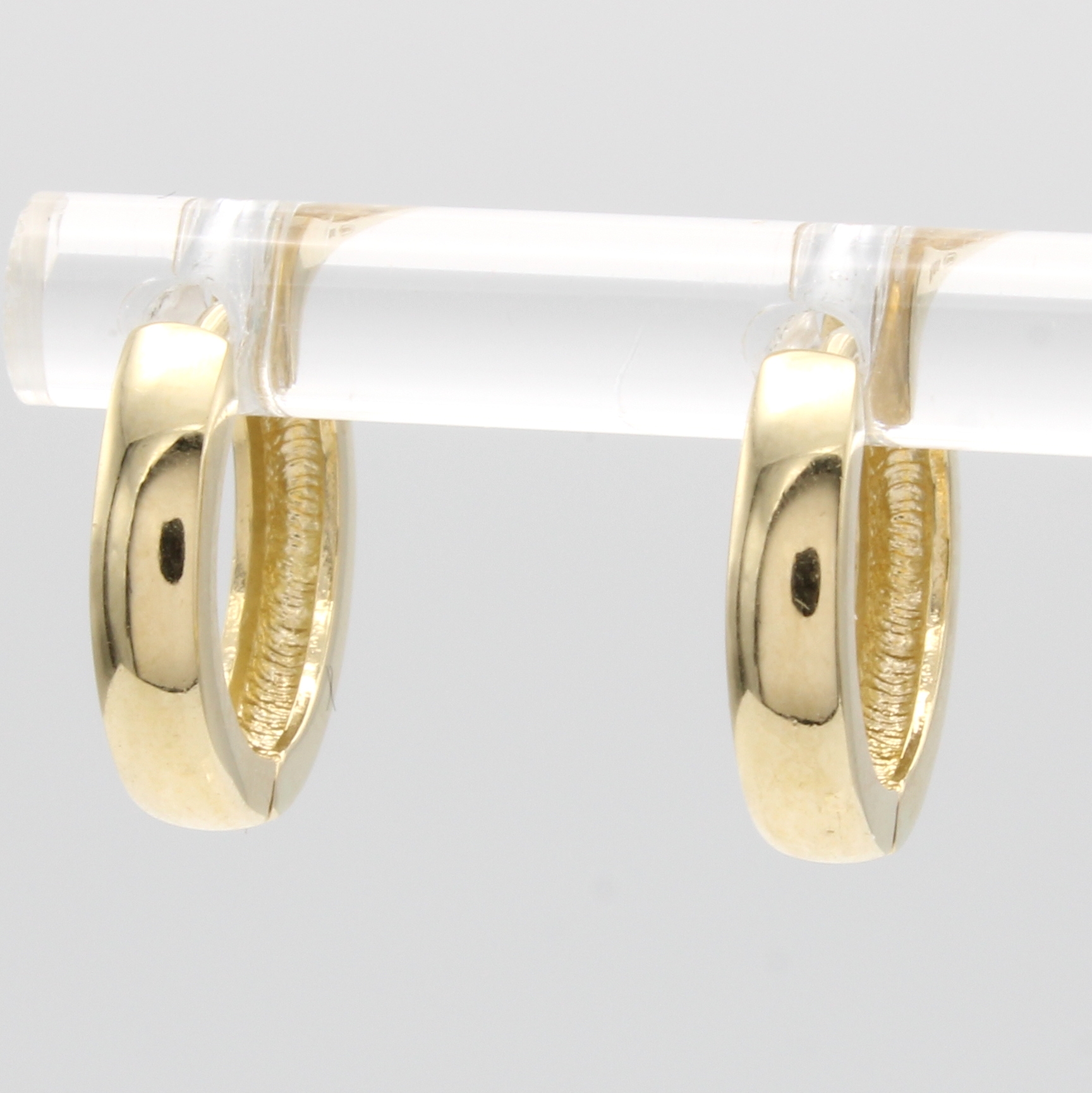 Image 27000803 - Paar Creolen, GG 585/000, glattes Design, Br. ca. 2.5 mm, D. ca. 13.5 mm