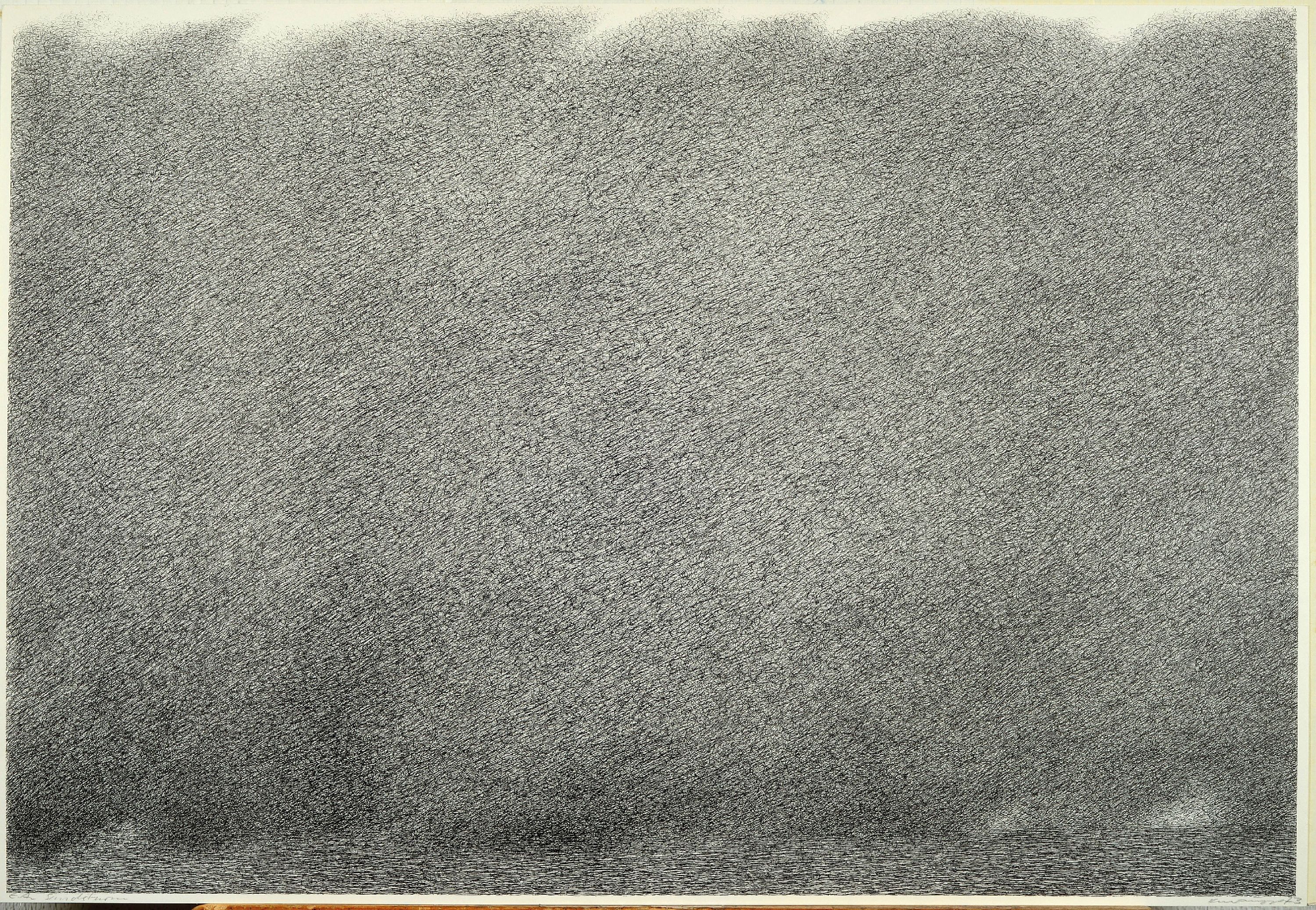 Detail l: Werner Knaupp, 1936 Nürnberg-2025, 2 Lithographien, "Sandsturm" 1973, Ed. e.a., 45x66 cm; "Vulkan" 1978, Ed. 24/100, 52x61 ...