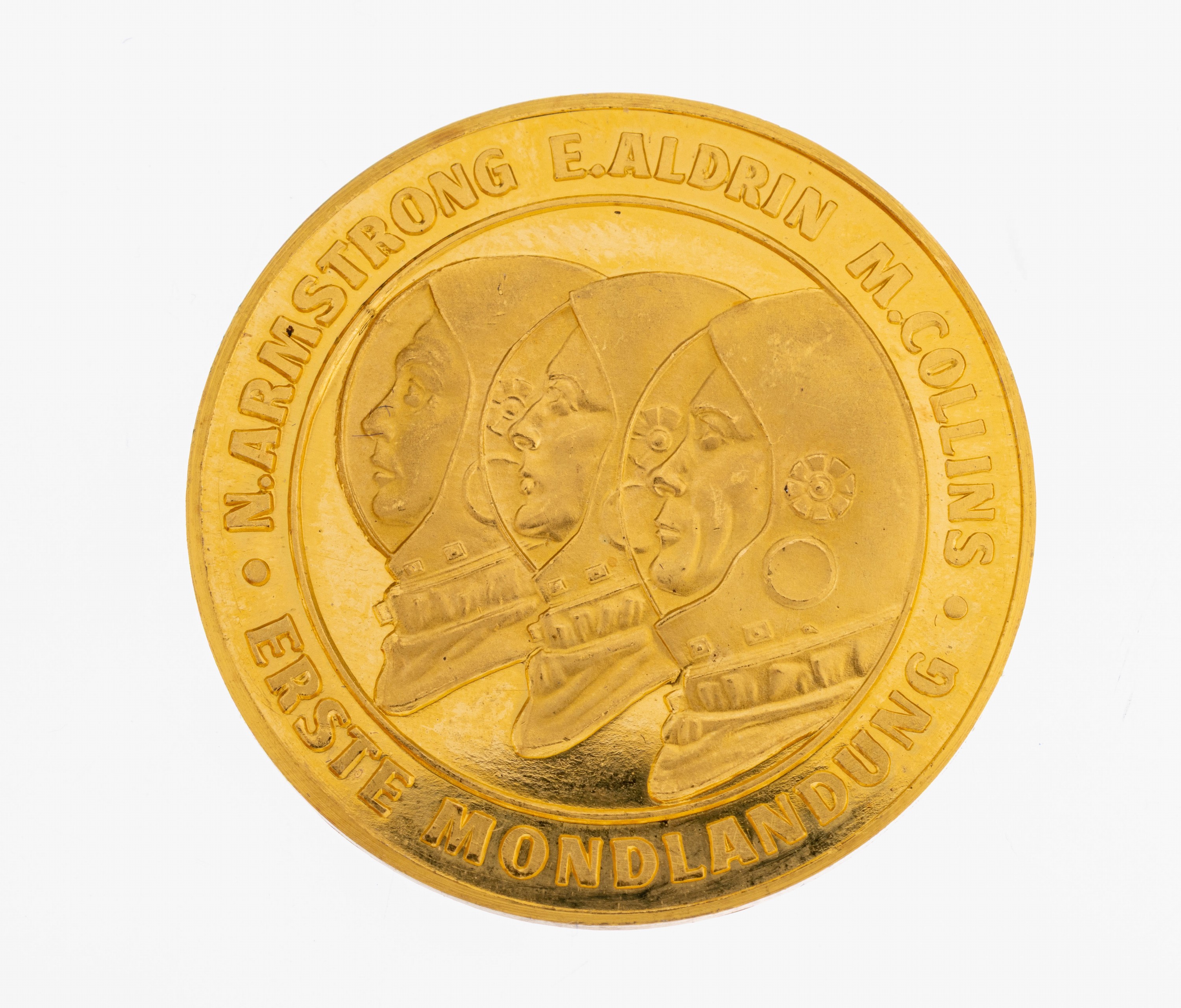 Image 27000905 - Goldmedaille Apollo 11, GG 986/000, AV: Mondlandefähre und Armstrong, RV: N. Armstrong ...