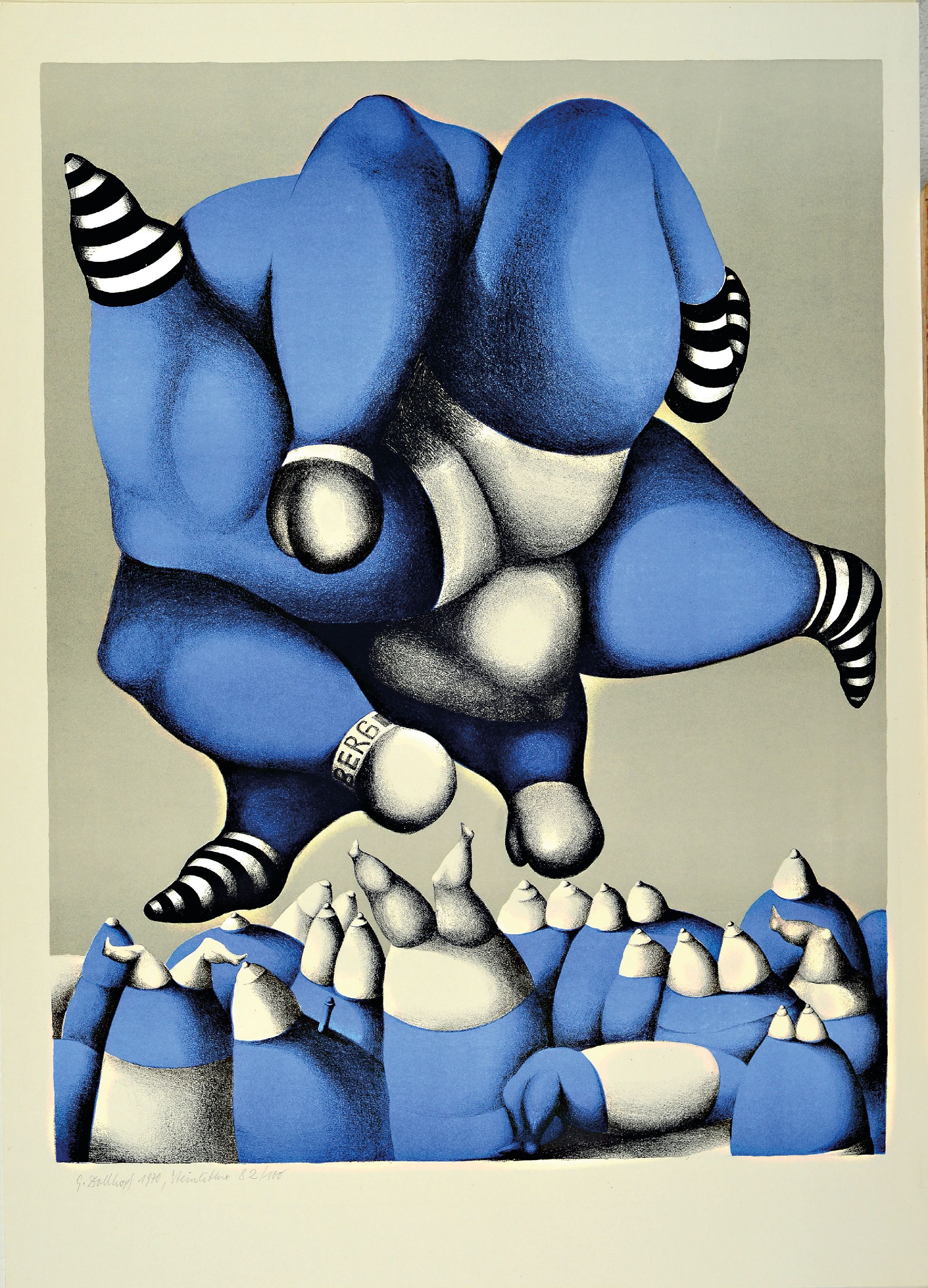 Detail k: Günther Dollhopf, 1937 Nürnberg-2018 Amberg,2 Farblithographien, o.T., 1970 Ed. 82/100; o .T. 1972 Ed. 190/200, ungerahmt, je 70x50 cm; Dollhopf ...
