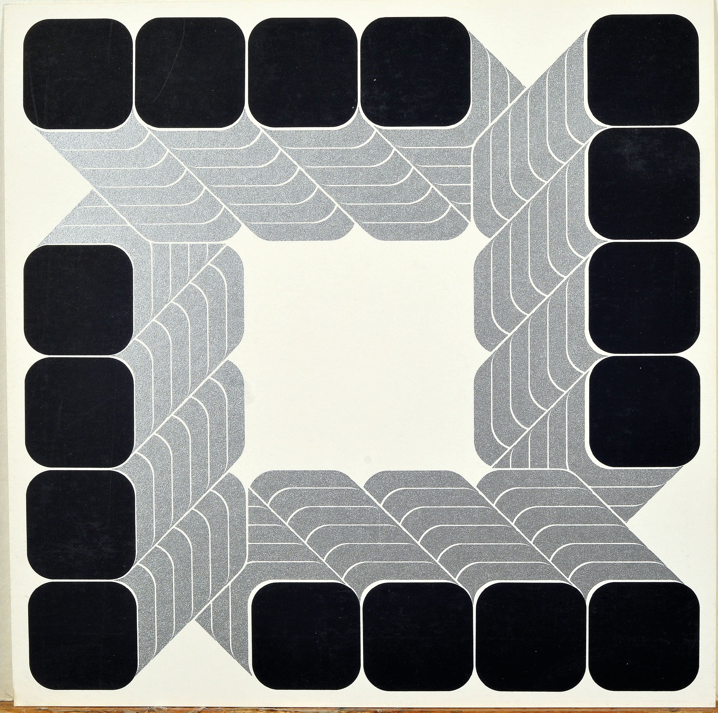 Detail k: Thomas Lenk, 1933-2014 Schwäbisch Hall, 3 Farbserigraphien, geometrische Kompsoitionen in schwarz, grün und neonrot, 2x unsigniert je18x18 cm, 1x ...