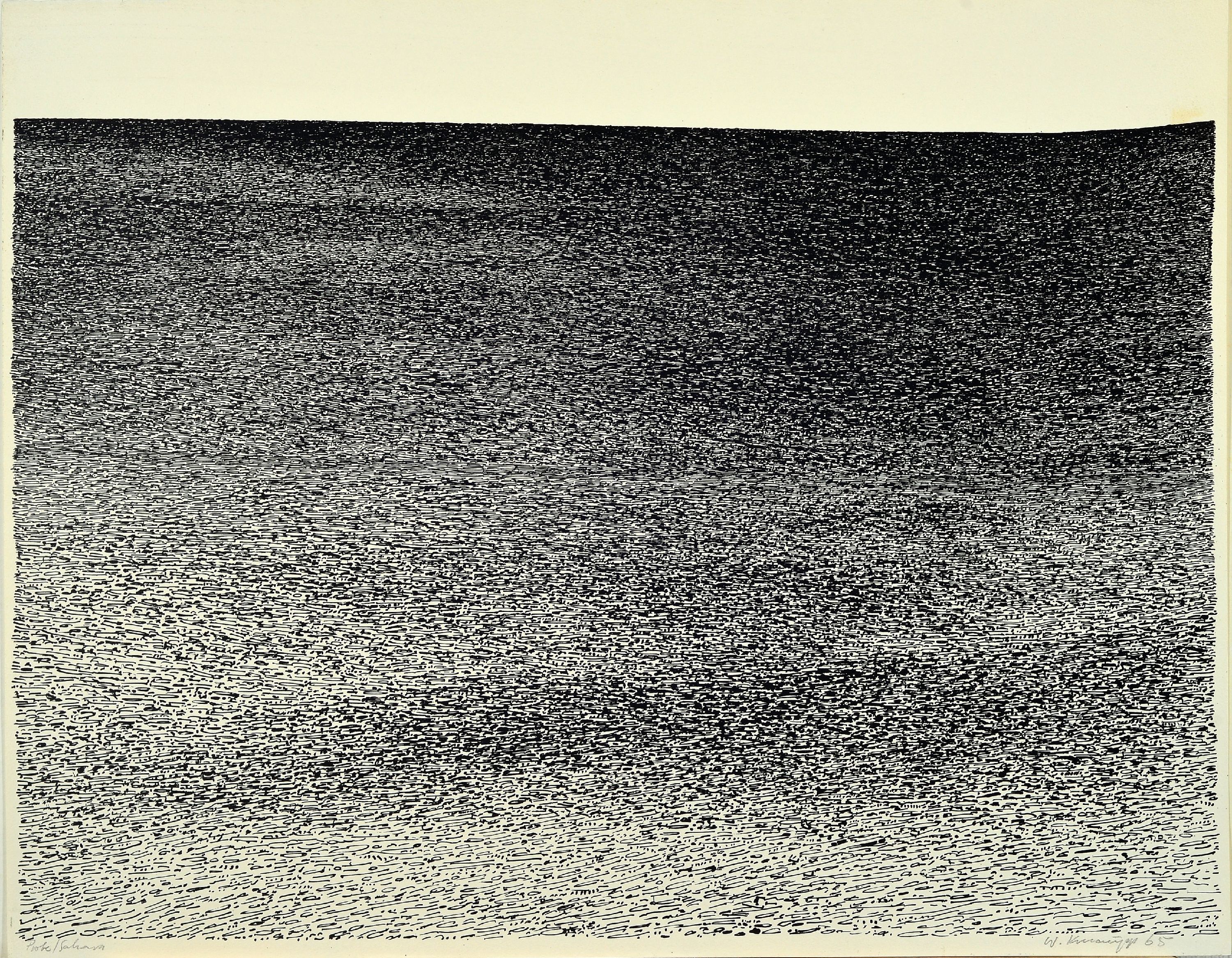 Detail k: Werner Knaupp, 1936 Nürnberg-2025, 2 Lithographien, "Sahara" 1965, Probedruck, 44x54 cm; "Sahara" 1966, Probedruck, 46x50 ...