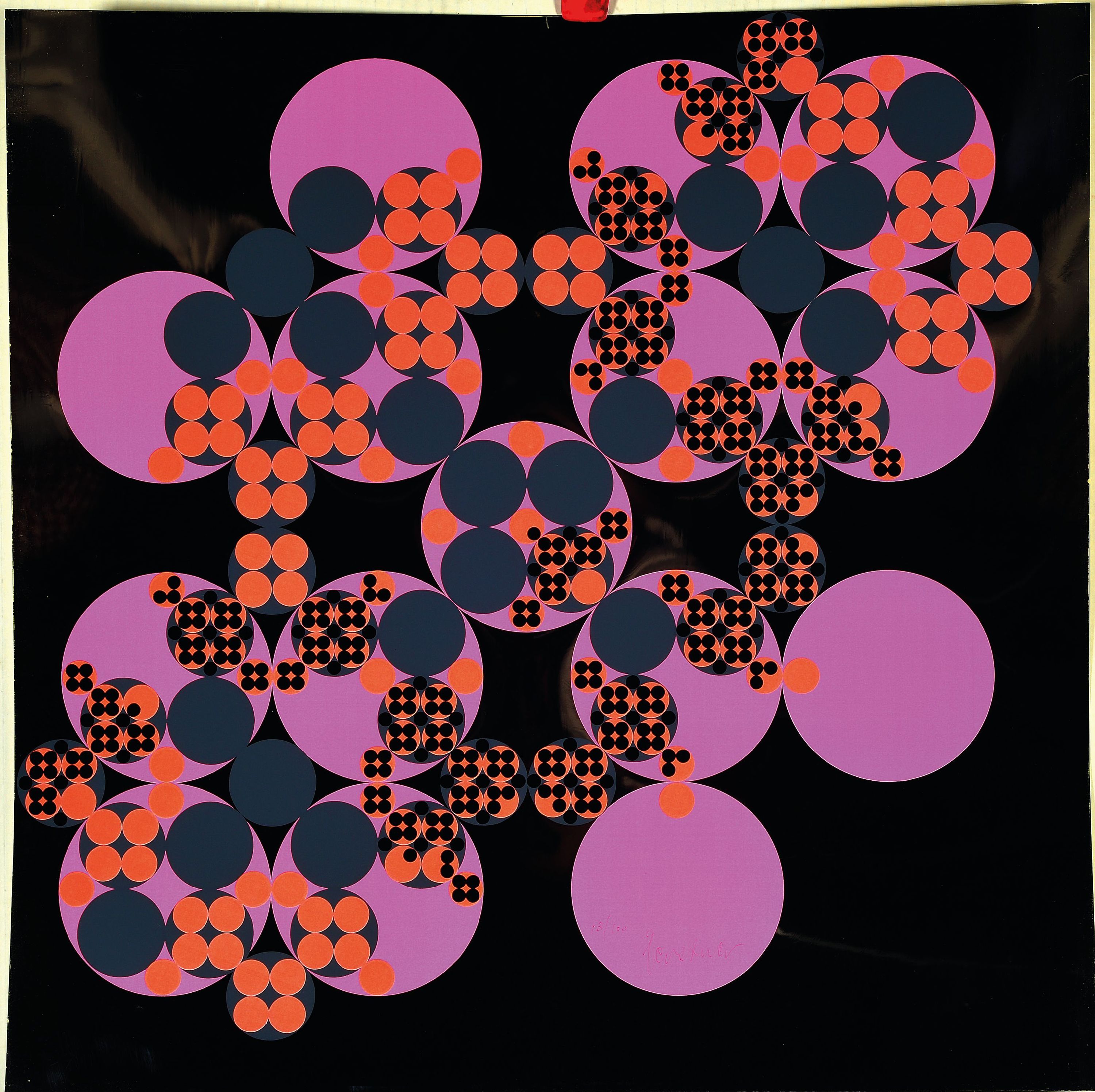 Image 27000967 - Karl Gerstner, 1930-2017 Basel, Konkrete Kunst, 2 Farbsiebdrucke, ´Ausschnitt aus dem ...