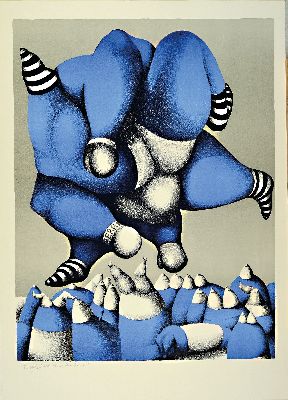 Image Günther Dollhopf, 1937 Nürnberg-2018 Amberg, 2 Farblithographien, o.T., 1970 Ed. ...