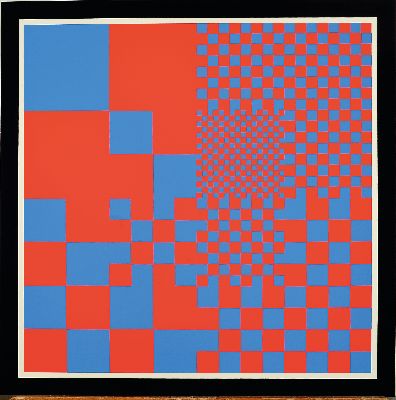 27000967l - Karl Gerstner, 1930-2017 Basel, Konkrete Kunst, 2 Farbsiebdrucke, ´Ausschnitt aus dem ...