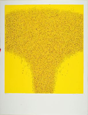 Image Bernd Berner, 1930 Hamburg-2002 Stuttgart, Farbserigraphie, Komposition in Gelb, 1971, ...