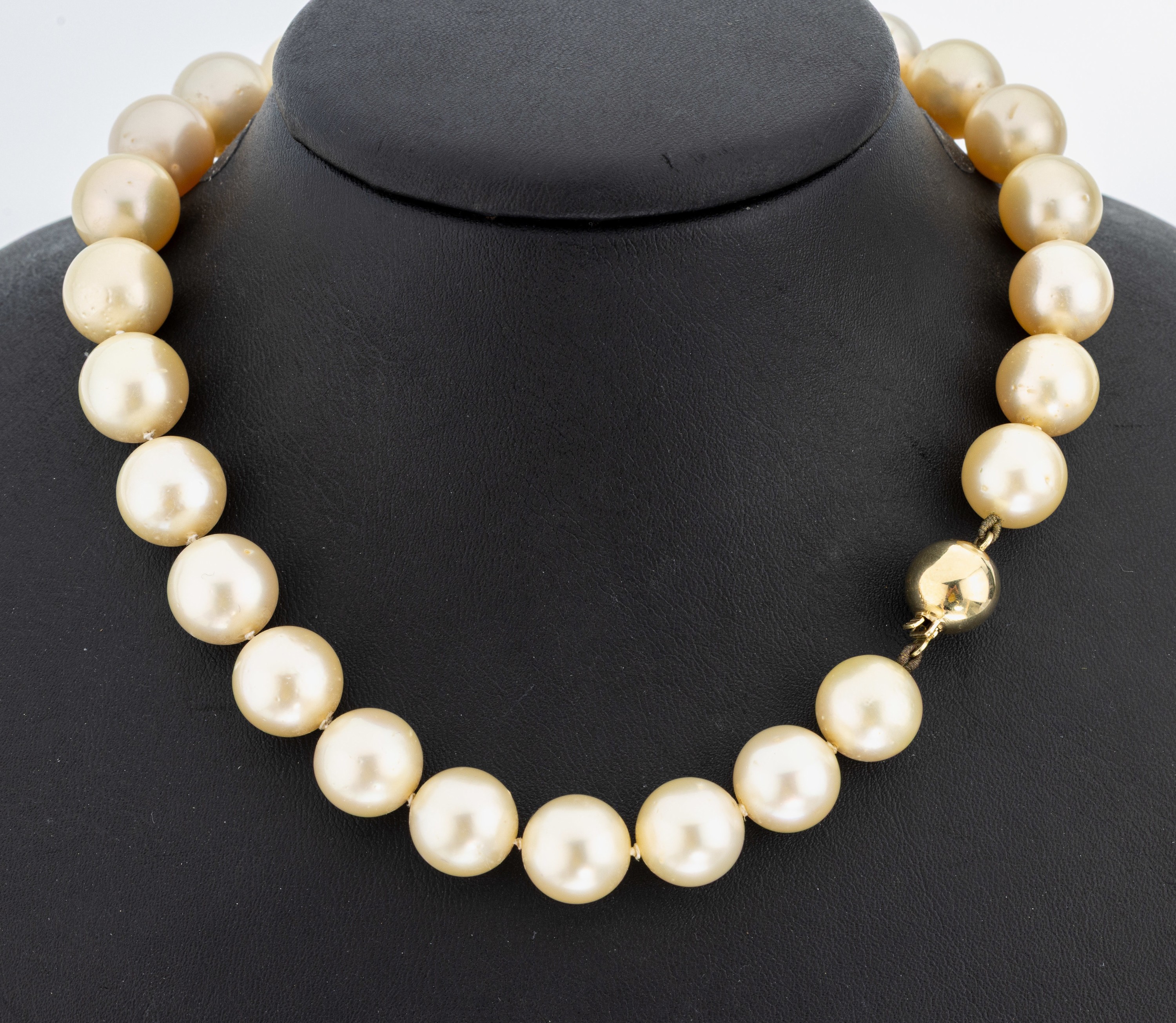 Image 27001010 - Perl-Collier mit 14 kt Gold Schließe, GG 585/000, Südseezuchtperlen, cremefarb., D. ...