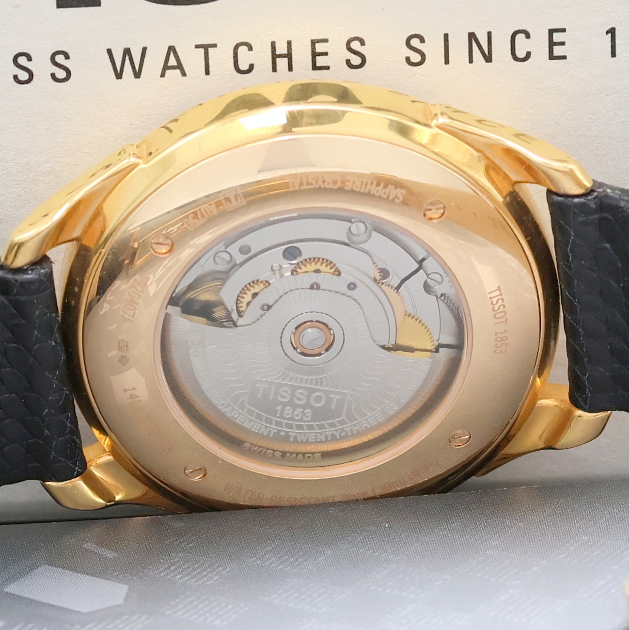 Detail f: TISSOT Herrenarmbanduhr Vintage Powermatic 80 in RG 750/000 Referenz T920407A, Automatik, Schweiz um 2017, 2-teil. Geh. beids. vergl., Boden 4-fach ...