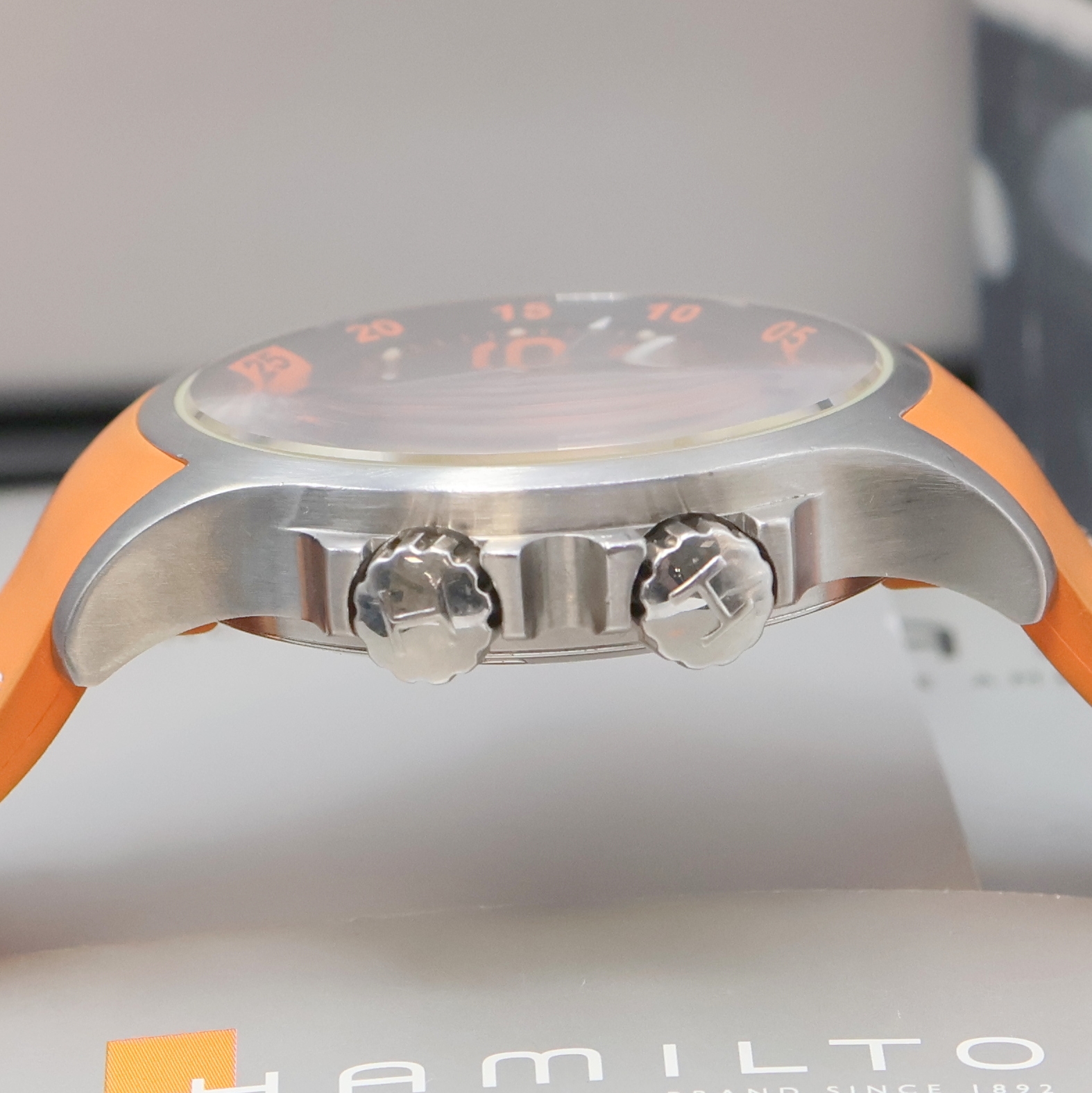 Detail d: HAMILTON Fliegerarmbanduhr Modell Khaki Air Race Referenz H776650, Automatik, Edelstahlgeh. inkl. orig. Kautschukband m. orig. Dornschl., beids. ...