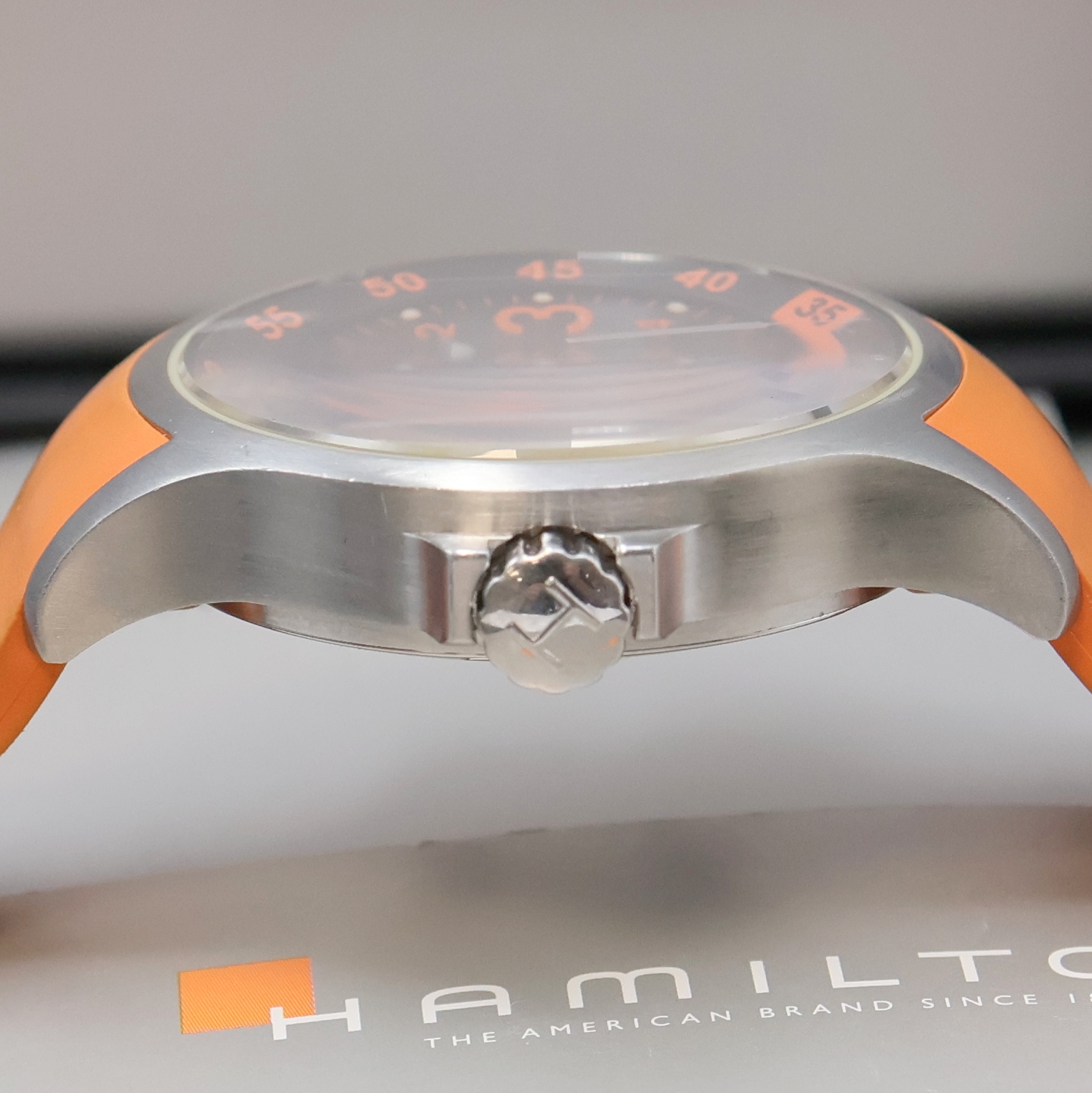 Detail e: HAMILTON Fliegerarmbanduhr Modell Khaki Air Race Referenz H776650, Automatik, Edelstahlgeh. inkl. orig. Kautschukband m. orig. Dornschl., beids. ...