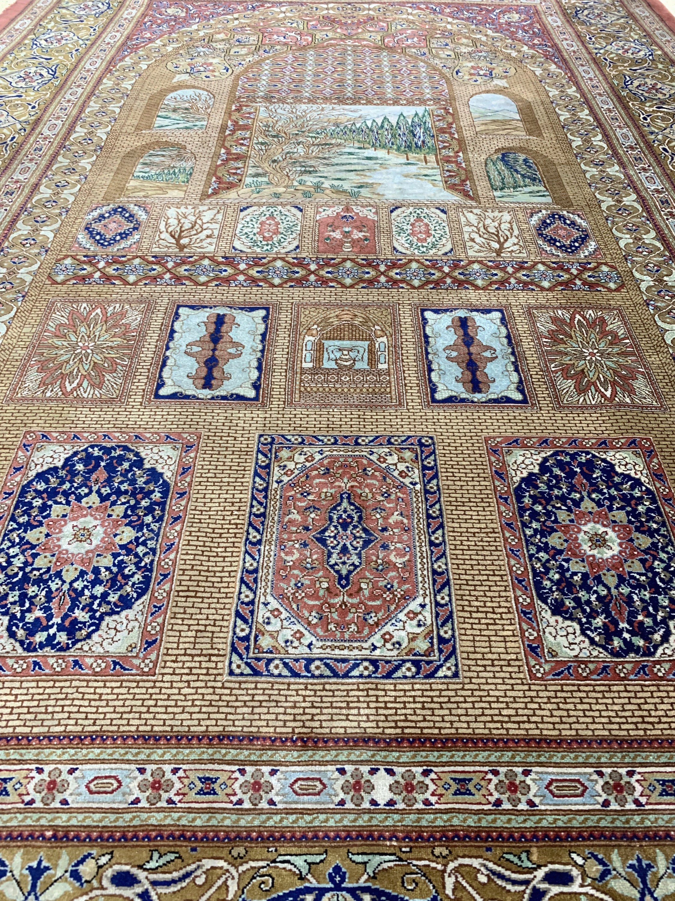 Detail g: Ghom Seide fein Persien, signiert"Sadeghi",Ende 20.Jhd, reine Naturseide, ca. 195 x 128 cm, ca. 1,0 Mio. Kn/qm, EHZ: 1-2