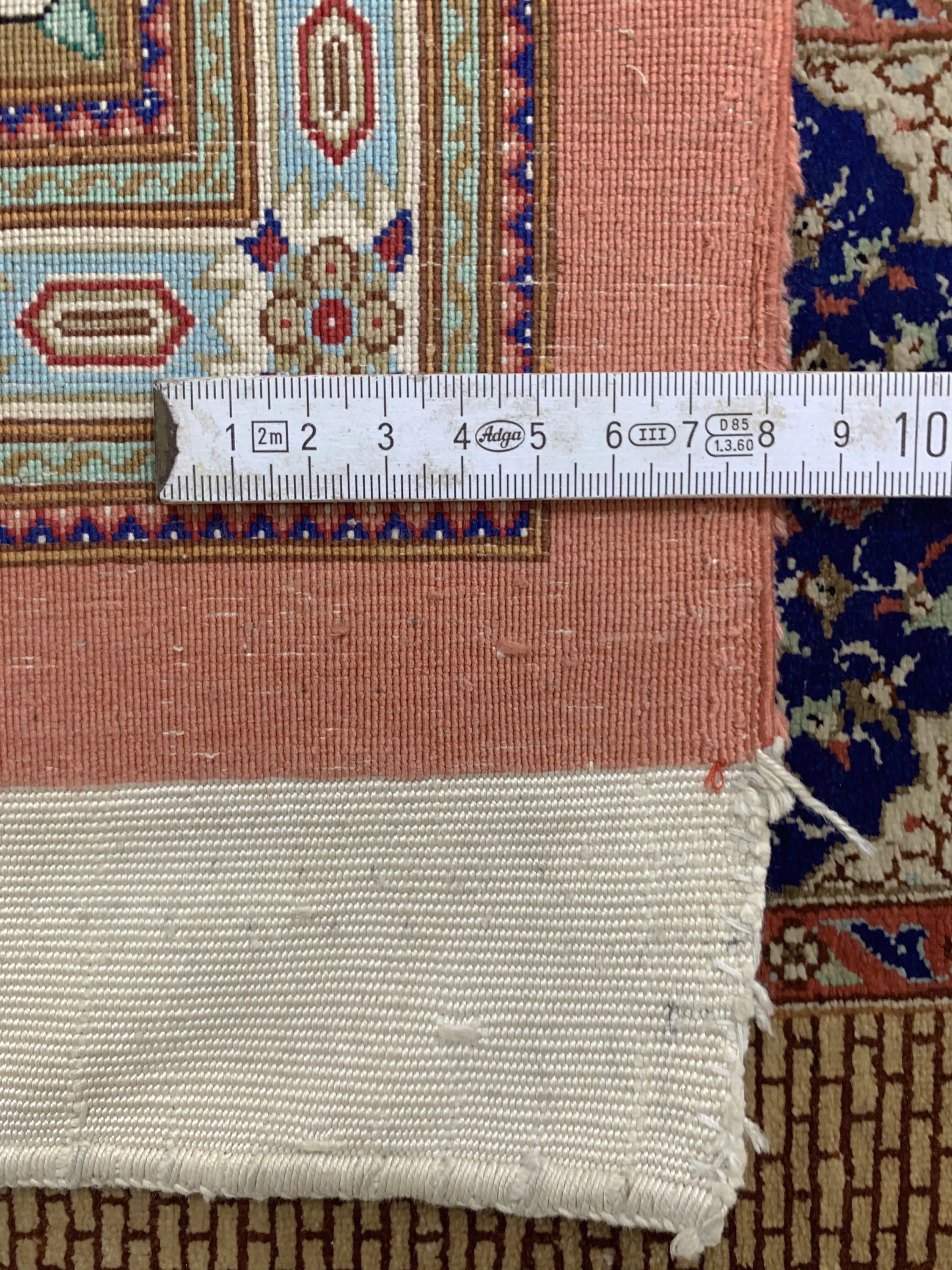Detail h: Ghom Seide fein Persien, signiert"Sadeghi",Ende 20.Jhd, reine Naturseide, ca. 195 x 128 cm, ca. 1,0 Mio. Kn/qm, EHZ: 1-2