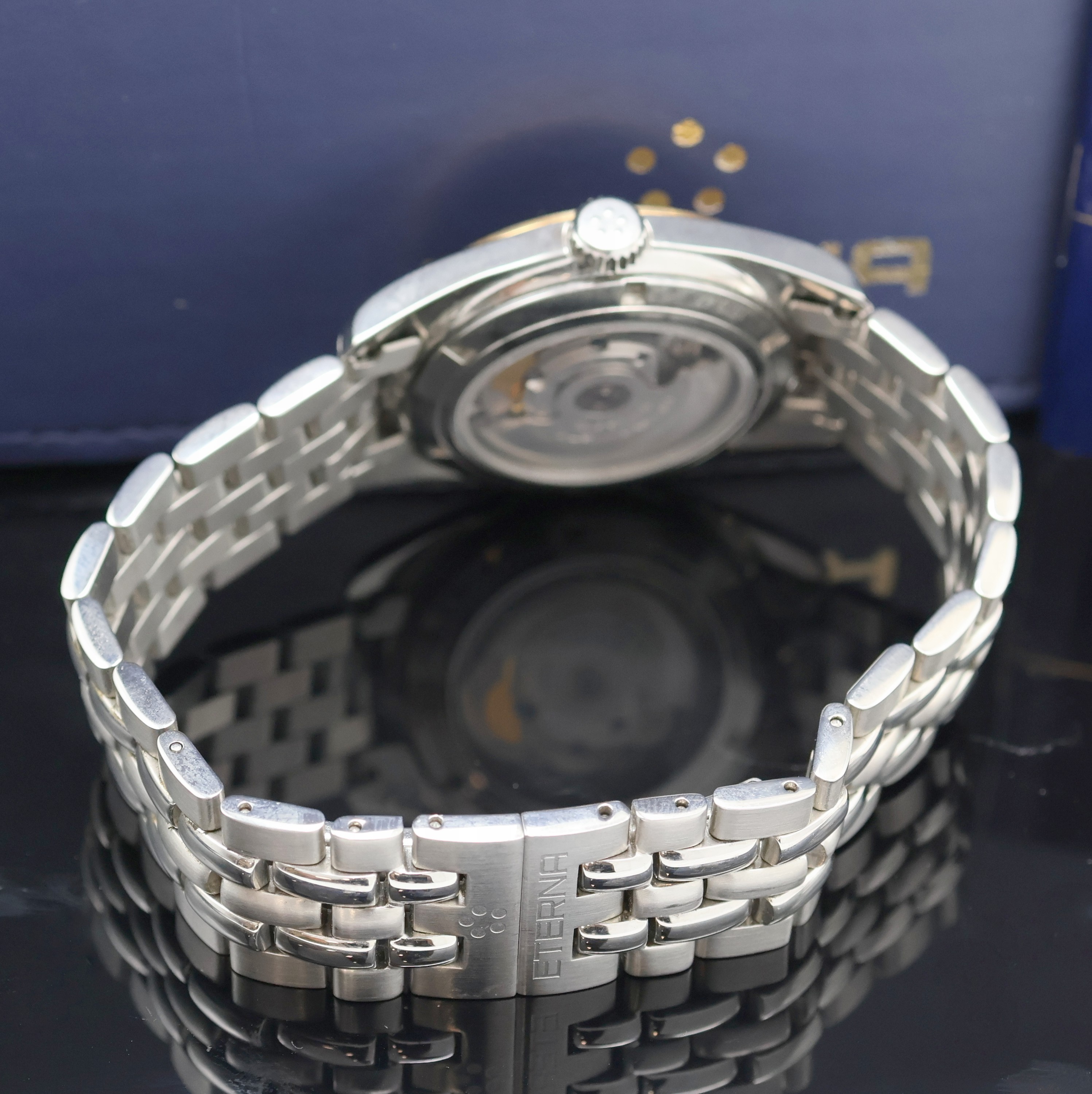 Detail c: ETERNA seltene Herrenarmbanduhr Chronometer Kontiki 1958 Referenz 1573.47, Automatik, Edelstahl/Gold kombiniert inkl. Gliederband m. dopp. Faltschl., ...