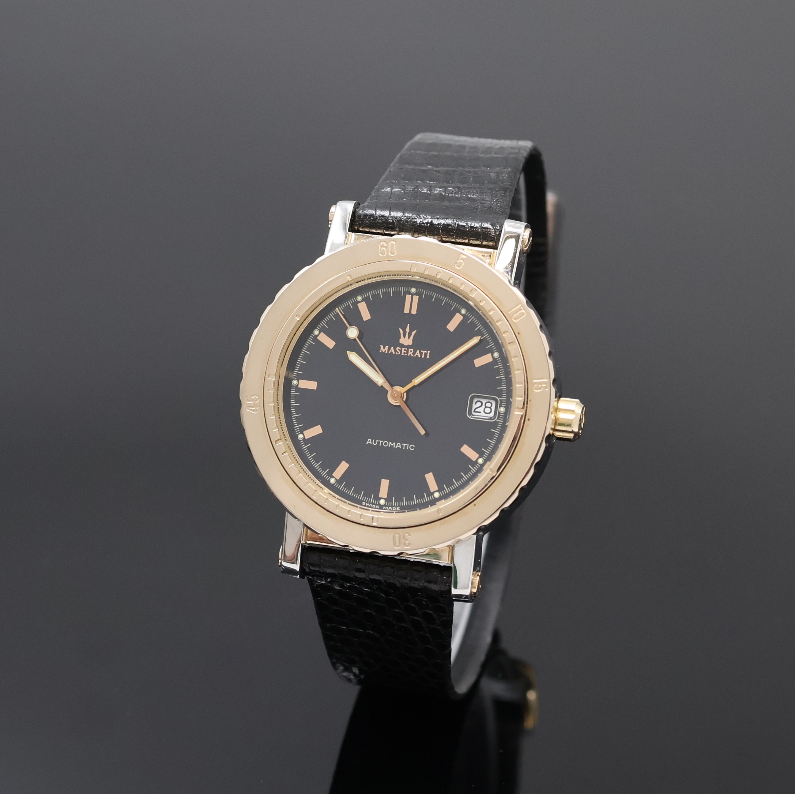 Image 27001044 - MASERATI 1914 Herrenarmbanduhr, Automatik, Schweiz um 1992, z. T. verg. Edelstahlgeh. ...